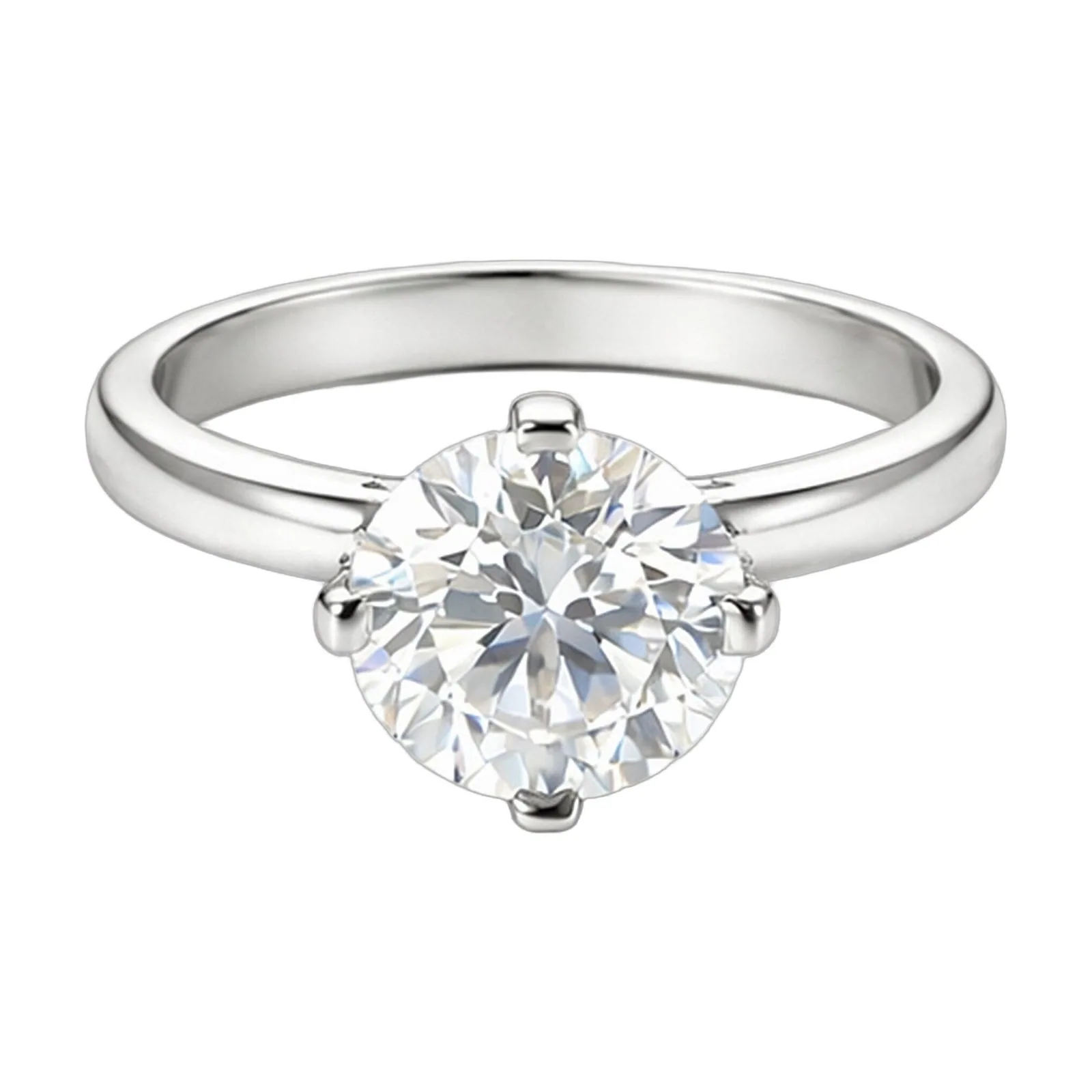 8.5ct DEW White Moissanite Round Solitaire Ring