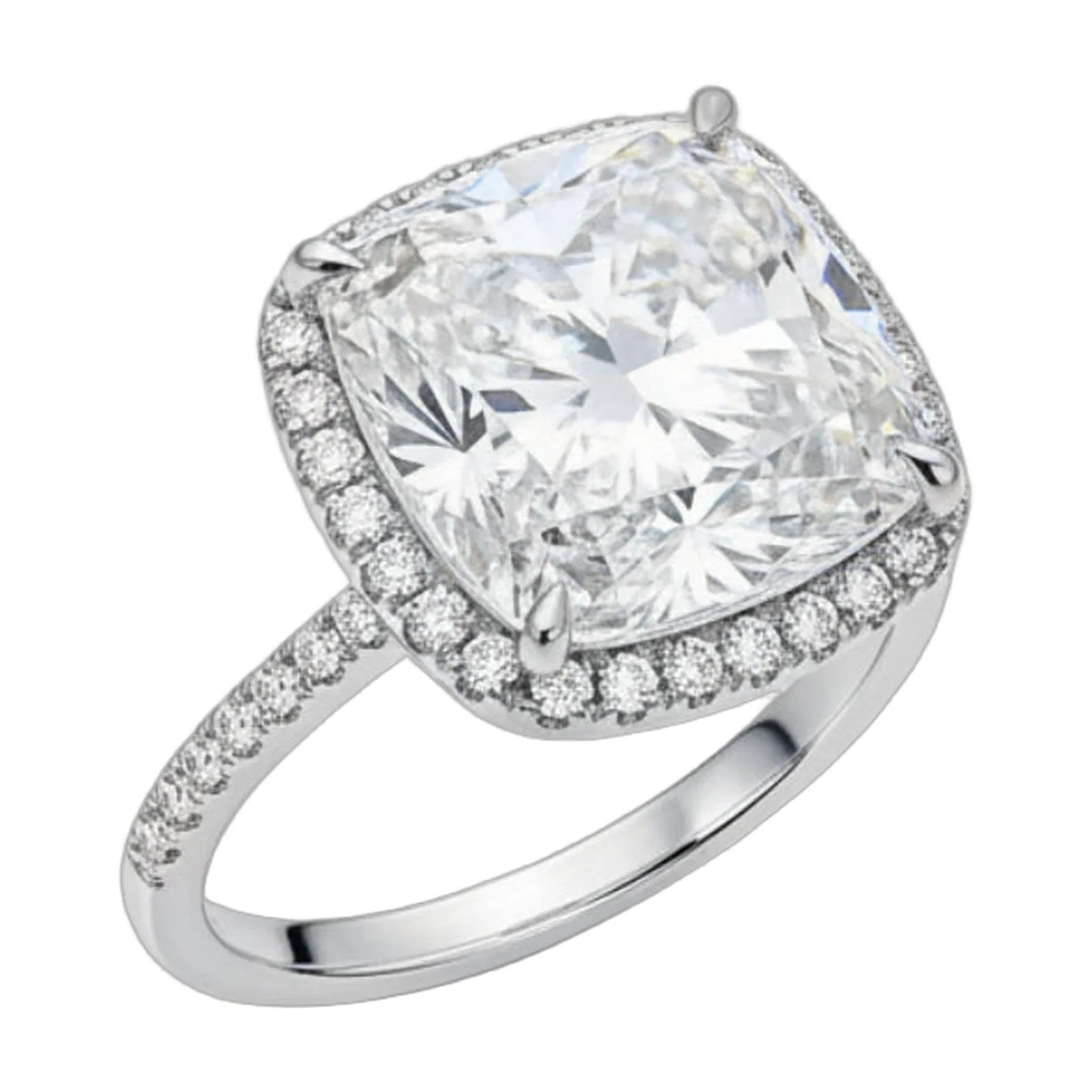 4.65ct DEW White Moissanite Pear Solitaire Ring