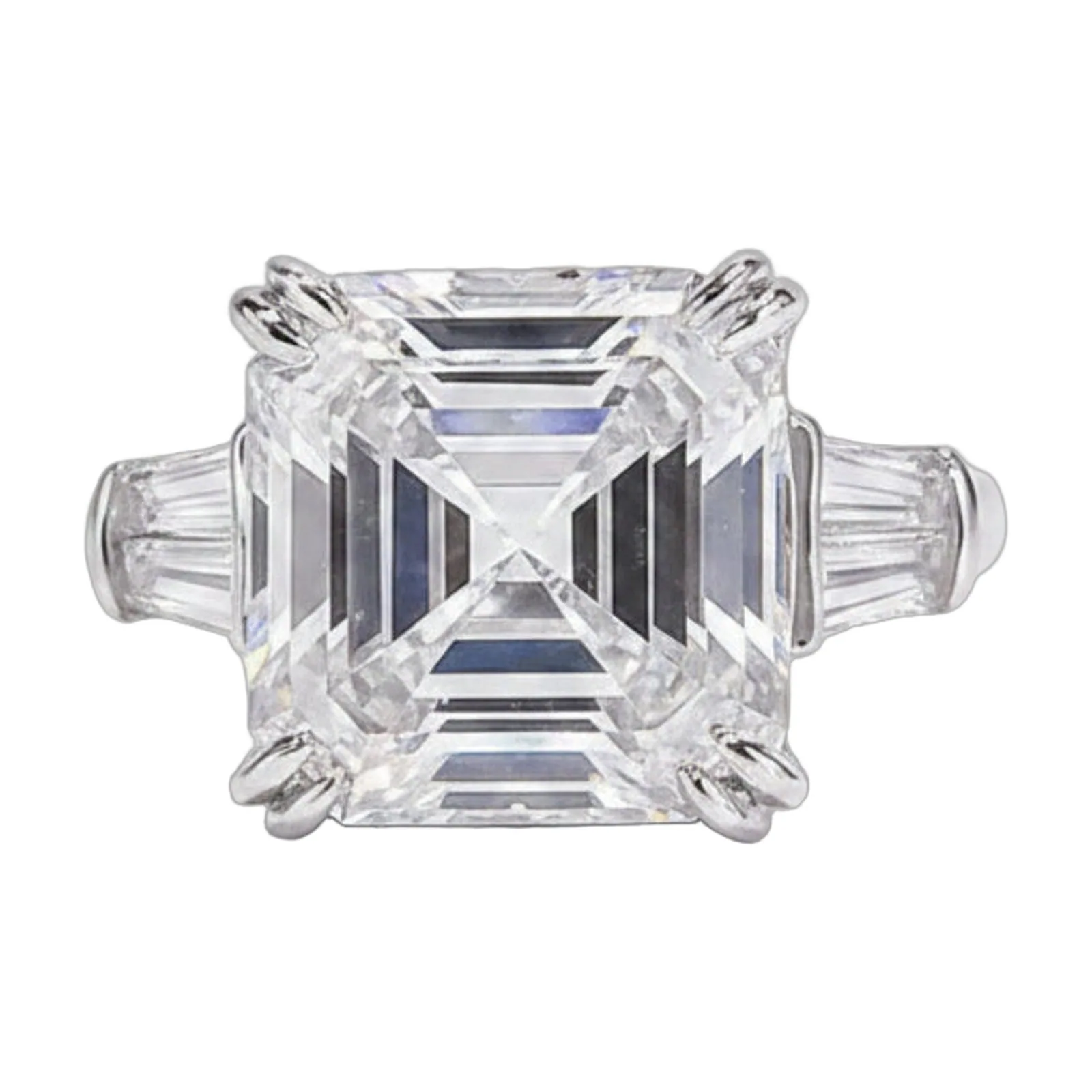 9.5ct DEW White Moissanite Asscher Solitaire Ring