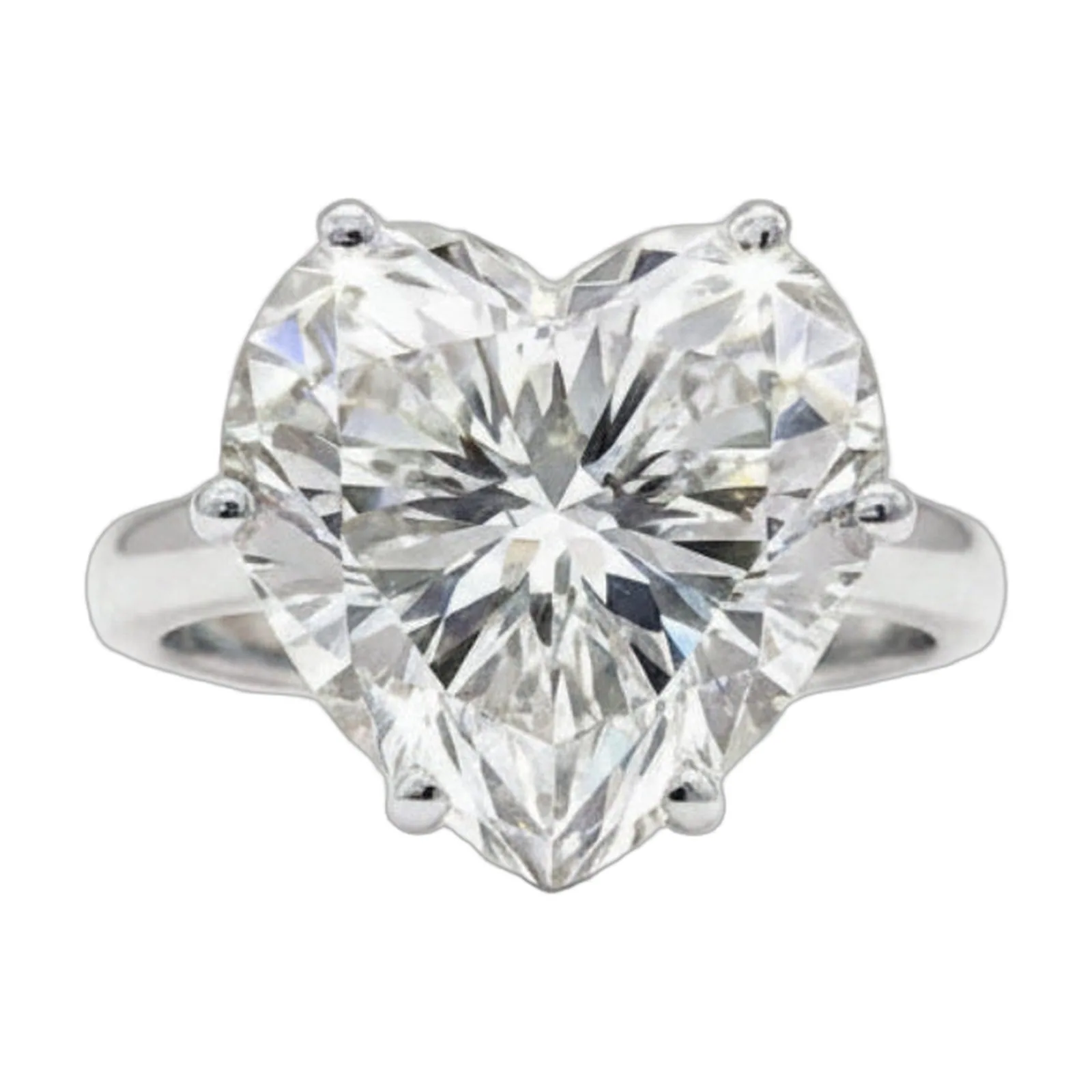 7.2ct DEW White Moissanite Heart Solitaire Ring
