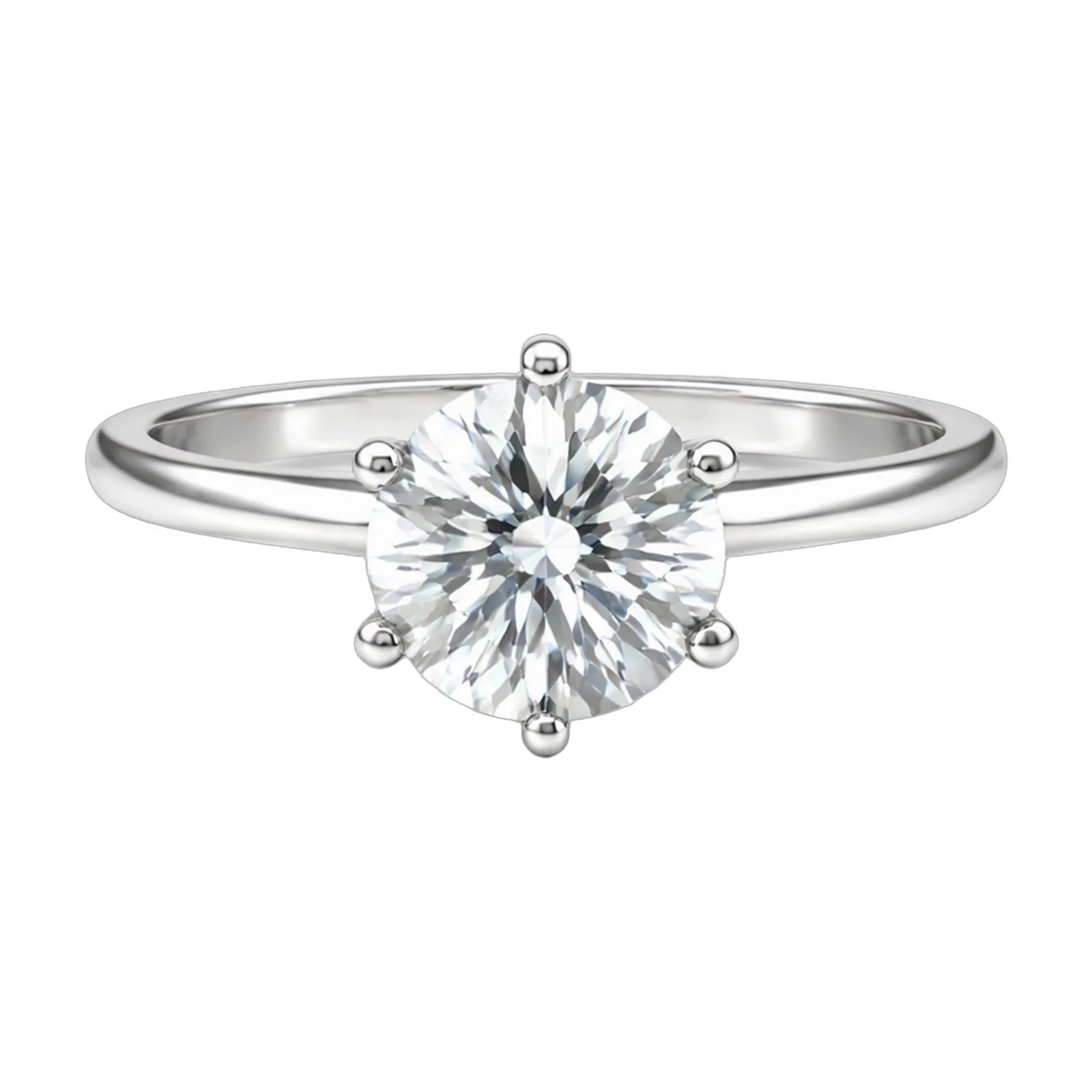 5.3ct DEW White Moissanite Round Solitaire Ring