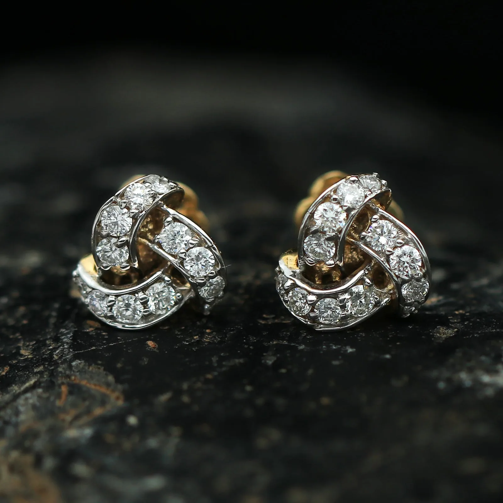18K Yellow Gold Vermeil Natural Diamond 0.60 Ct. Stud Earrings IGI Certified - view 6