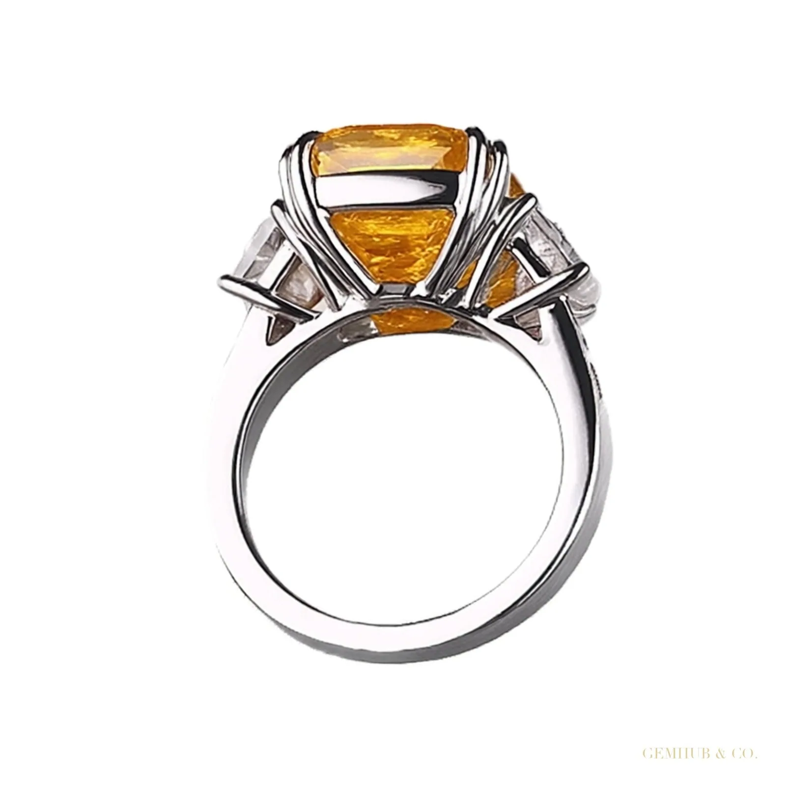 8.00 ct DEW Champagne Treated Moissanite Solitaire Ring – Certified – 18K Gold Vermeil