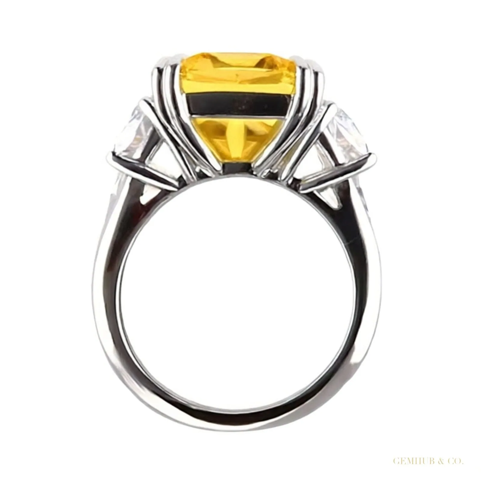 8.20 ct DEW Champagne Moissanite Solitaire Ring – Gift for Husband – 18K Gold Vermeil