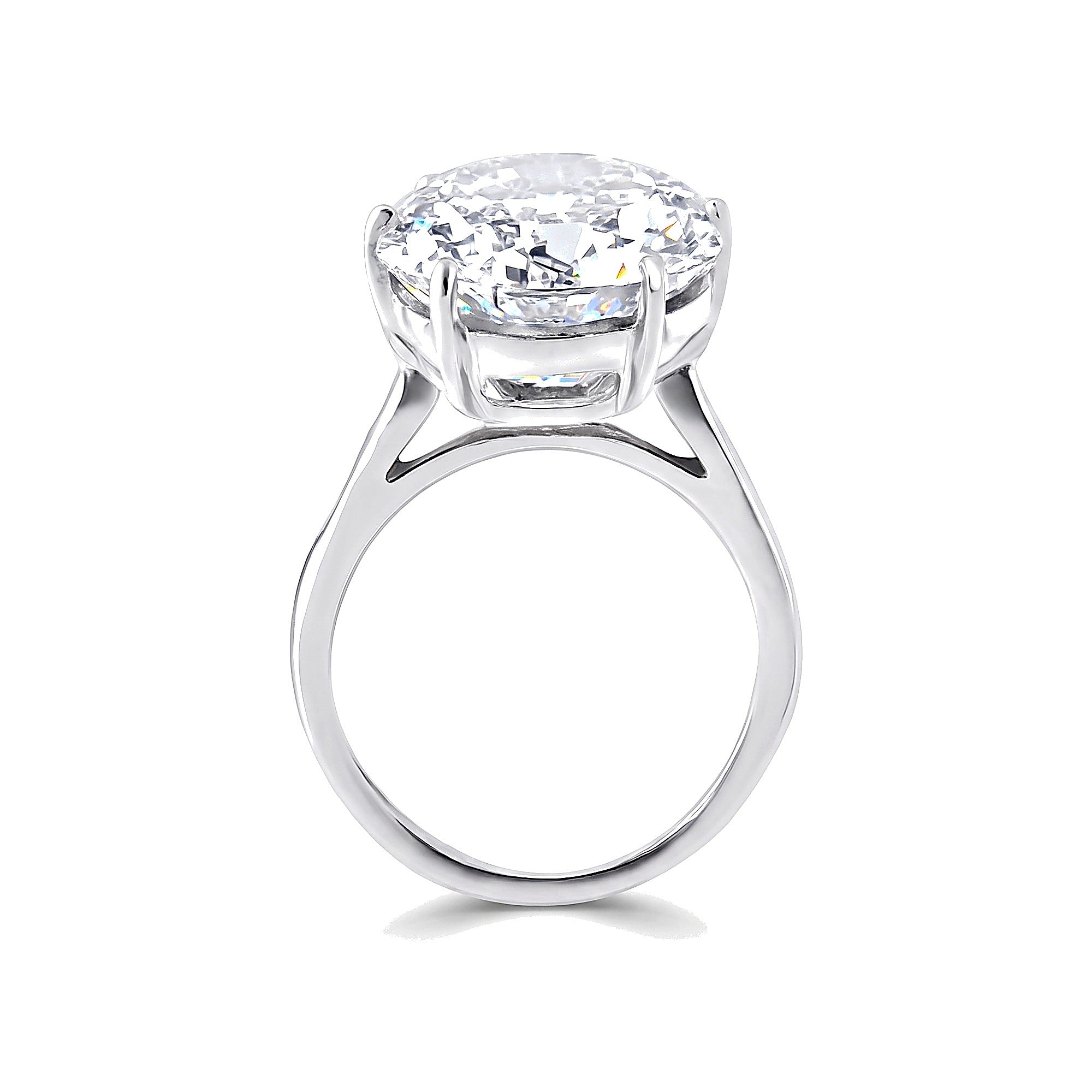 8.30 ct DEW Certified Round Cut White Moissanite Solitaire 925 Sterling Ring For Wife 1 in 18K Gold Vermeil