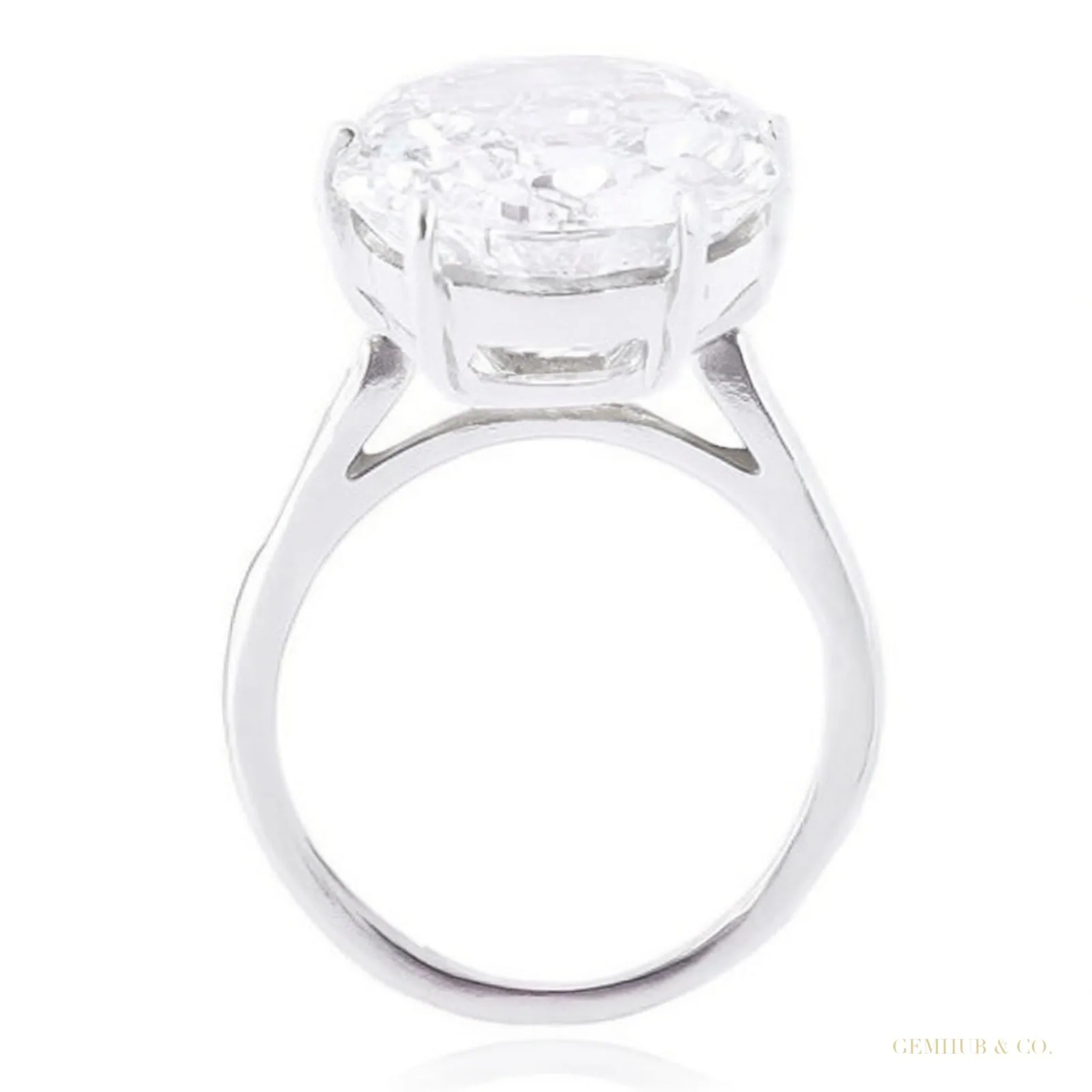 8.30 ct DEW Certified Round Cut White Moissanite Solitaire 925 Sterling Ring For Wife 1 18K Gold Plated