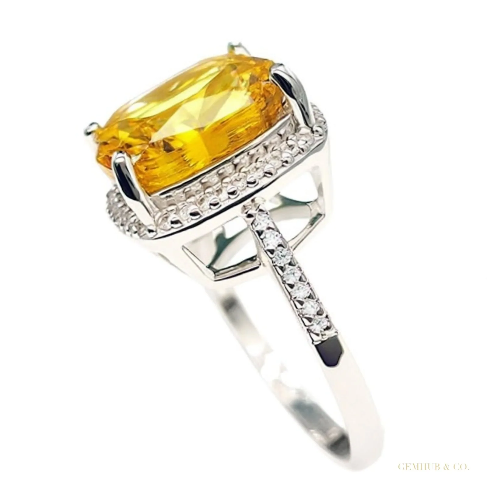 8.40 ct DEW Champagne Moissanite Ring in Prong Set Gift for Her Shine – 18K Gold Vermeil