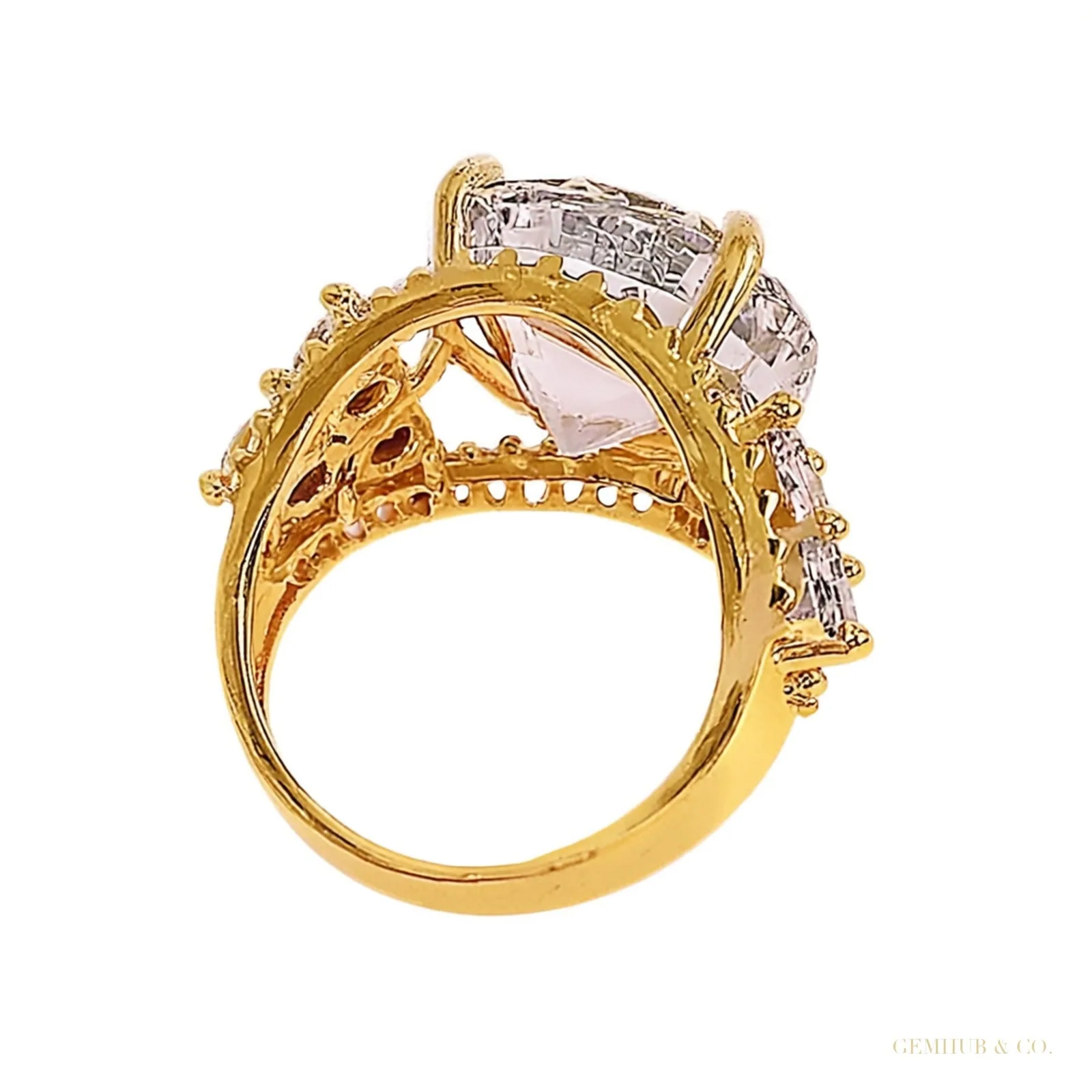 8.60 ct DEW White Brilliant Cut Moissanite Solitaire Ring Women 18K Gold Plated