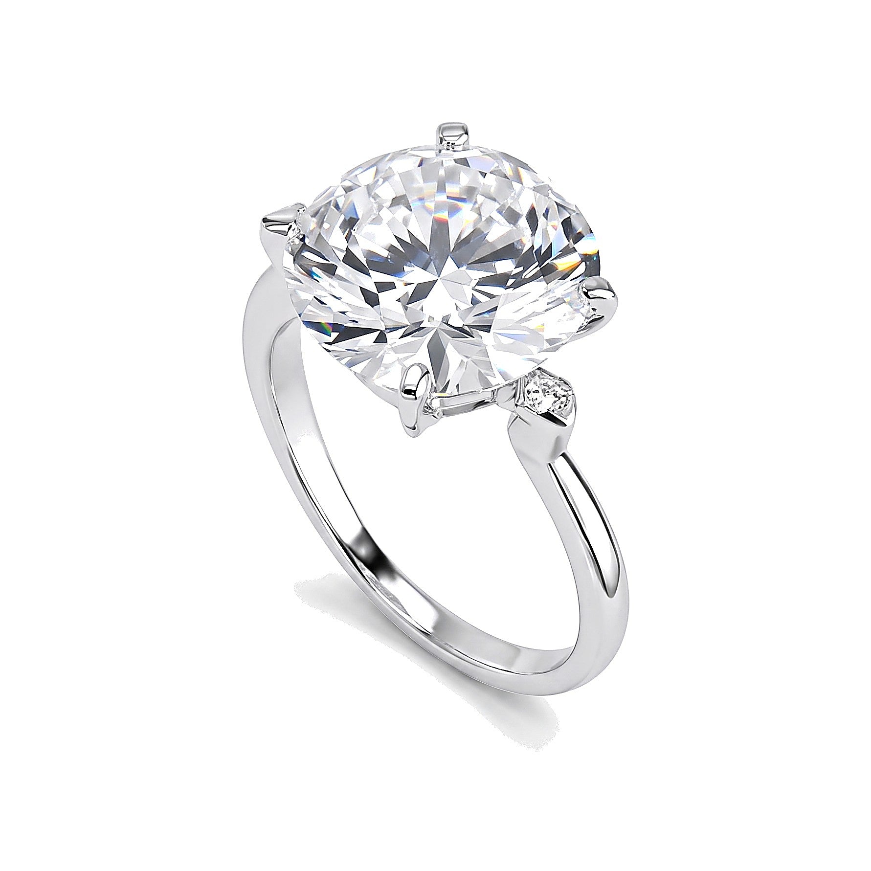 9.00 ct DEW Certified White Moissanite Solitaire Ring – Anniversary Gift for Wife in 18K Gold Vermeil (925 Silver)
