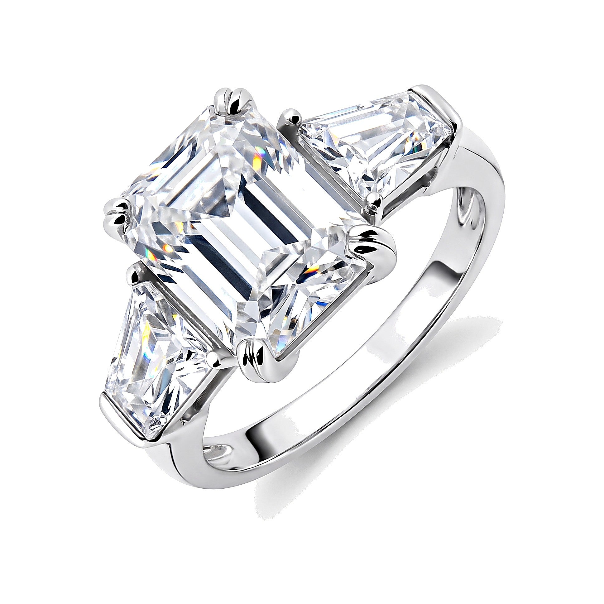 9.40 ct DEW Treated Off White Moissanite Ring – Birthday Gift for Her in 18K Gold Vermeil (925 Silver)