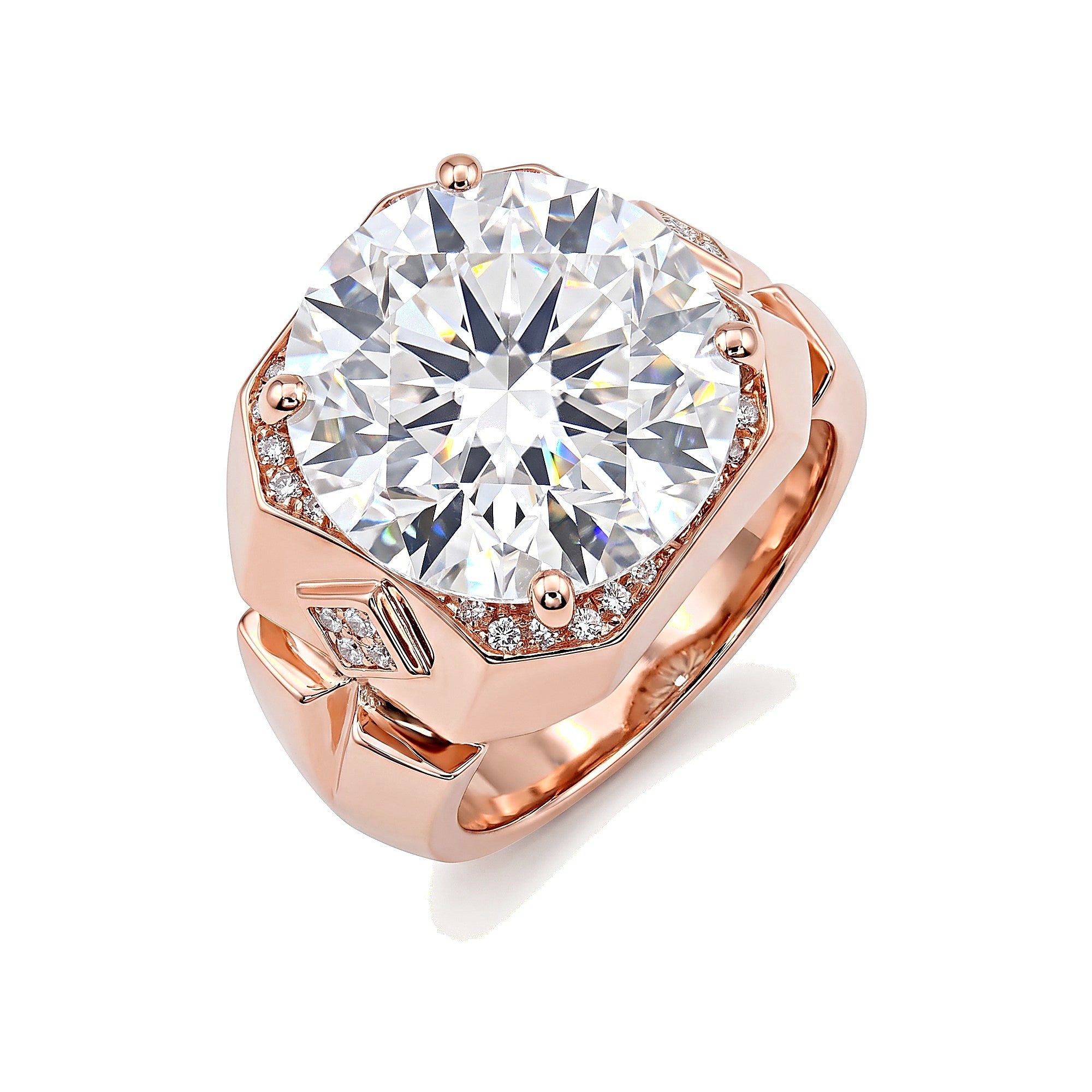 9.50 ct DEW Moissanite Solitaire Ring Shine & Luster Gift for Her Birthday in 18K Gold Vermeil (925 Silver)