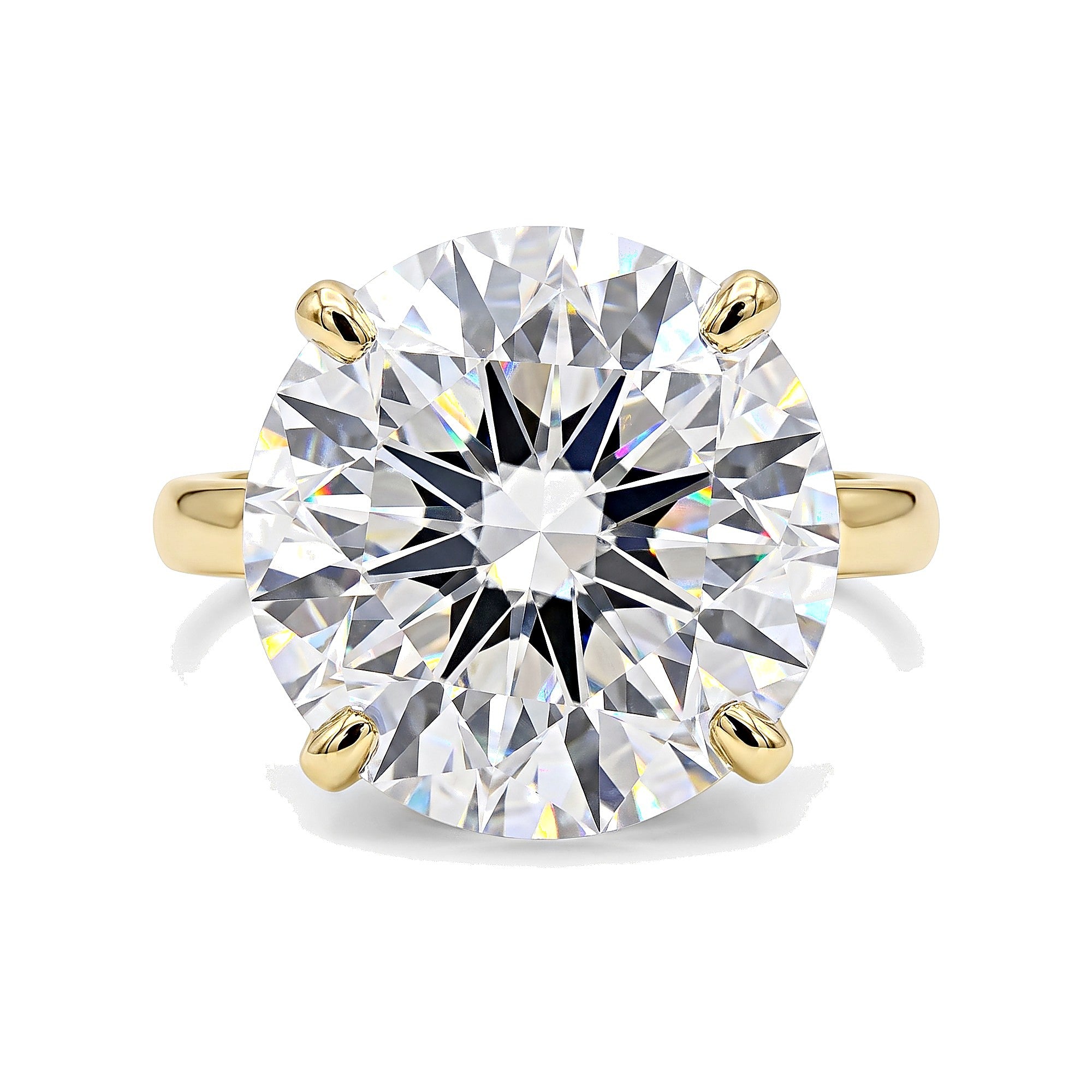 9.70 ct DEW Off White Moissanite Ring Sparkle Gift for Her Birthday in 18K Gold Vermeil (925 Silver)