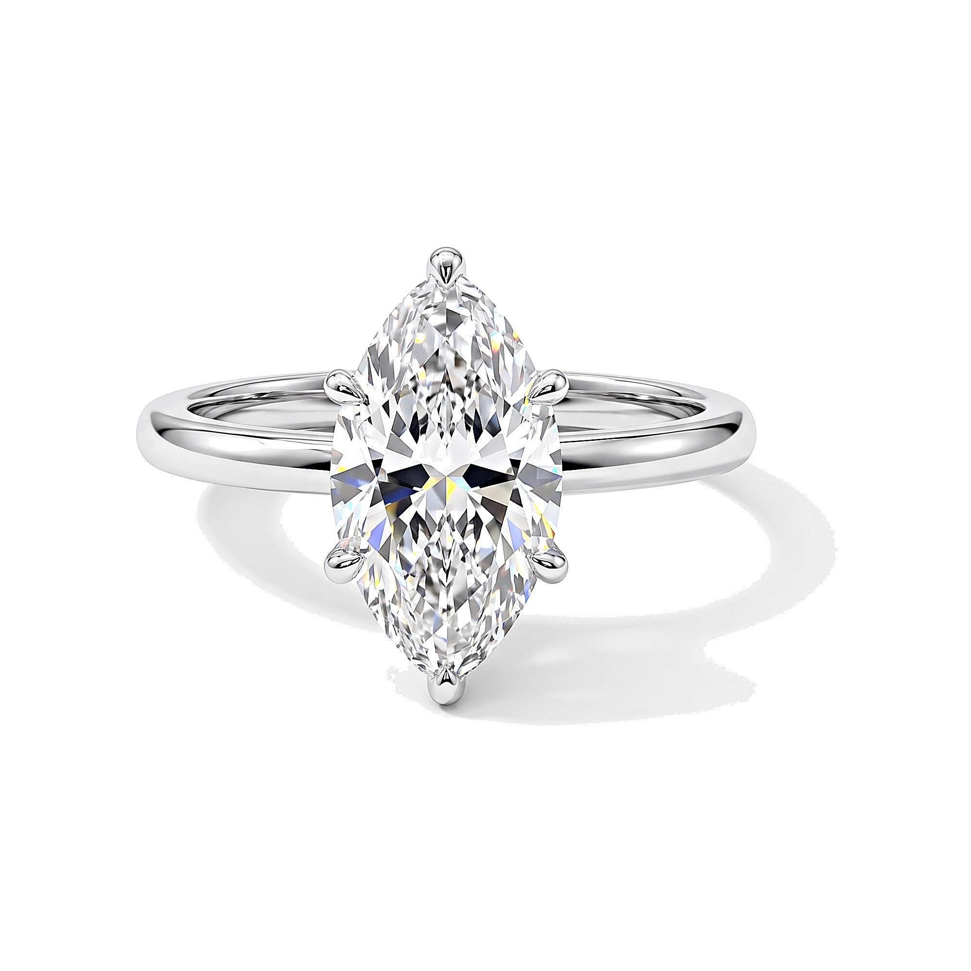 9 ct DEW Certified White Moissanite Solitaire Ring Valentine's Day Gift in 18K Gold Vermeil (925 Silver)