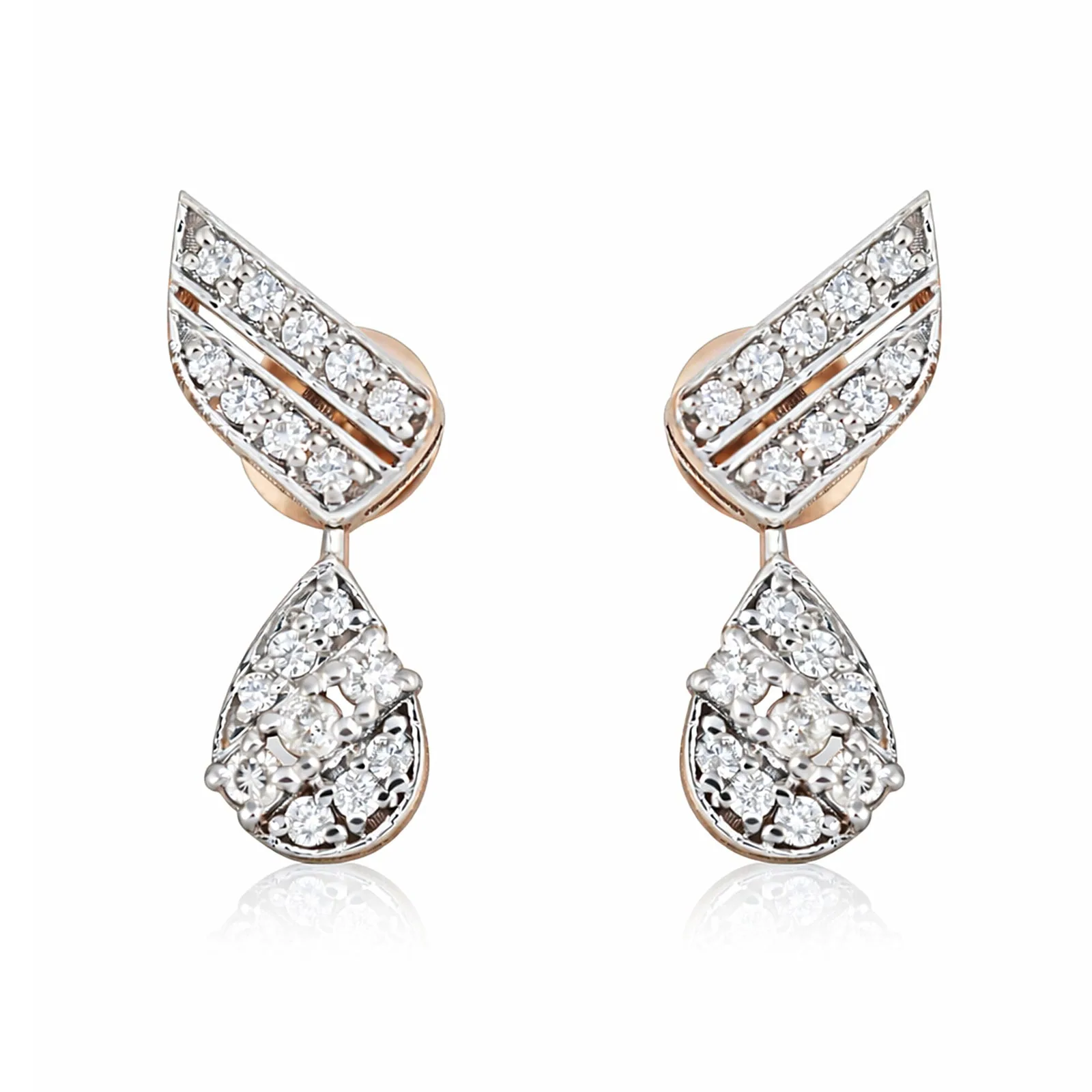 IGI Certified Lab Grown Diamond Round Cluster Stud Earrings — 0.45ct T.W. VVS/E, Solid Gold