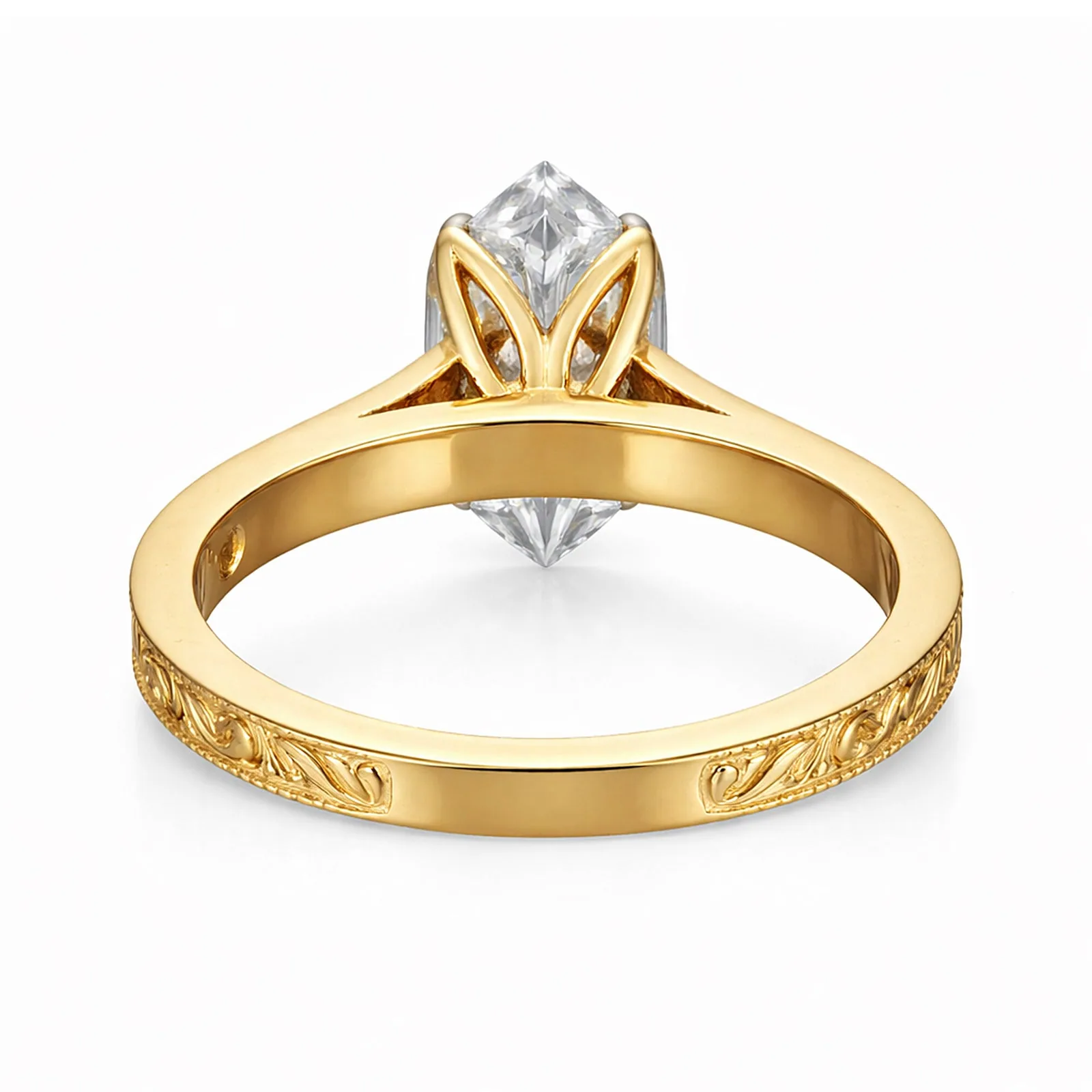 IGI Certified Lab Grown Diamond Fancy Solitaire Ring, 2.55ct, VVS/E — 14K/18K Solid Gold - view 3