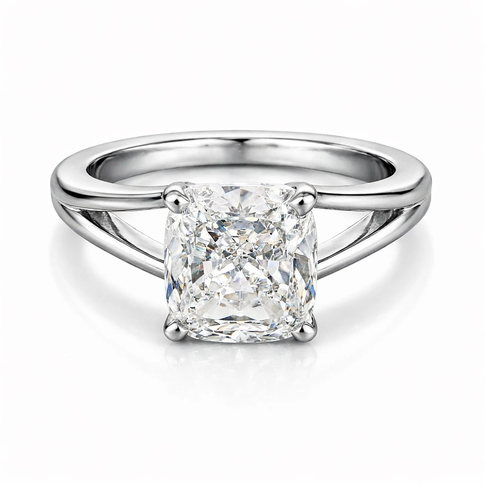 IGI Certified Lab Grown Diamond Cushion Solitaire Ring, 4.01ct, VVS/E — 14K/18K Solid Gold