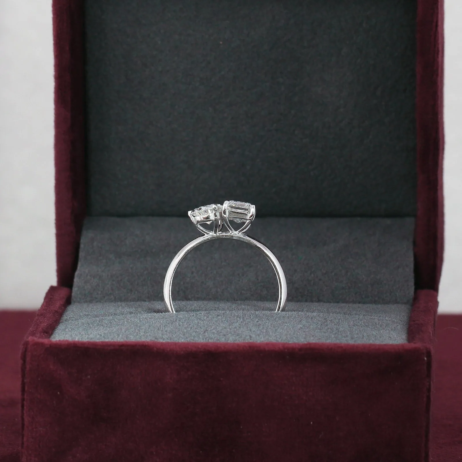 IGI Certified Lab Grown Diamond Emerald 2-Stone Ring, 2.4ct Total, VVS/E — 18K Solid Gold - view 6