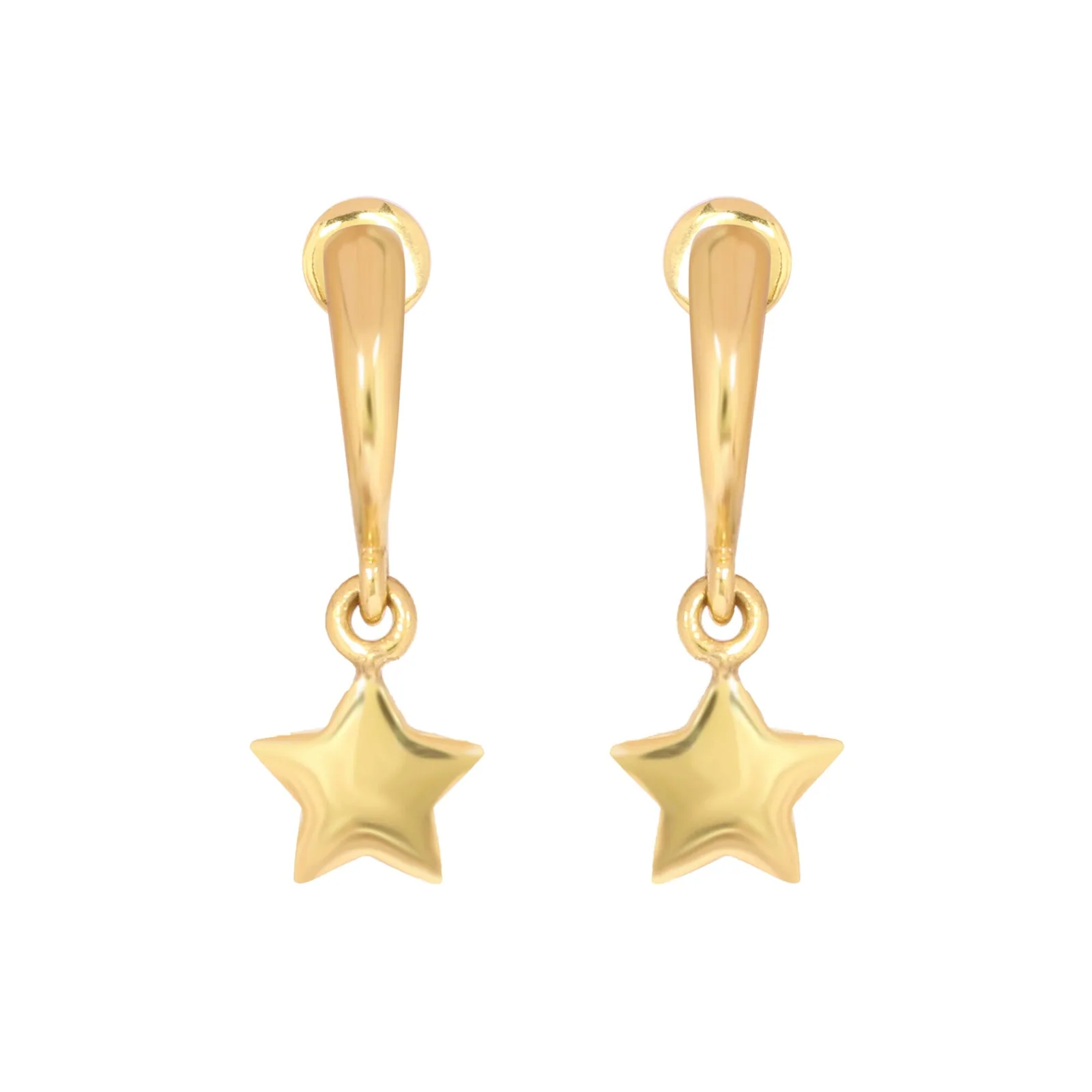 Solid 18K Gold Star Earrings — Minimalist Stud