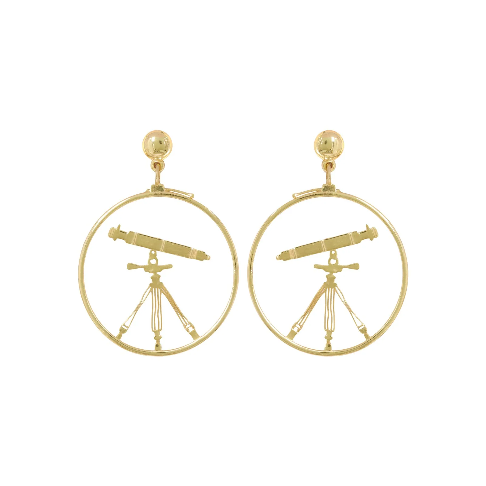 Solid 18K Gold Fancy Earrings — Minimalist Stud