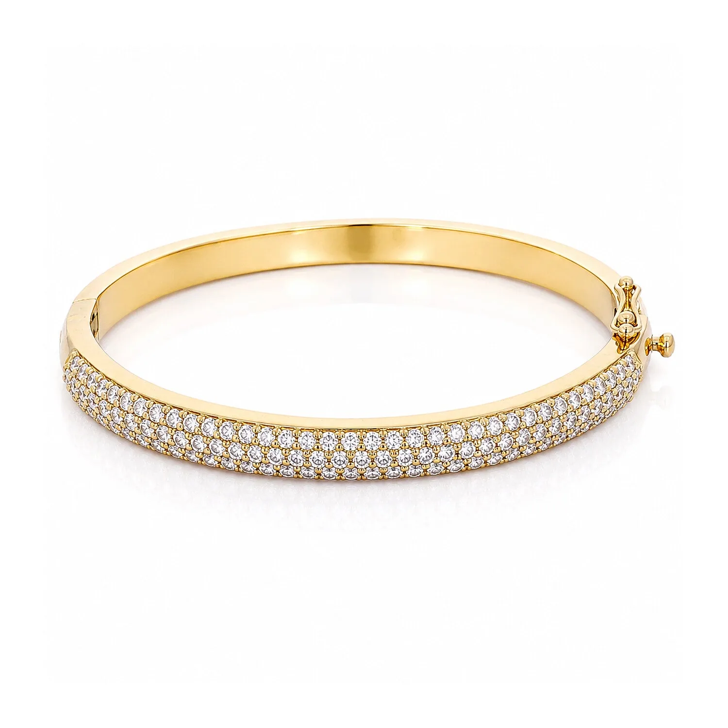 IGI Certified Lab Grown Diamond Wide Gold Bangle — 18K Solid Gold, 3.26 Ct tw, VVS/E - view 8
