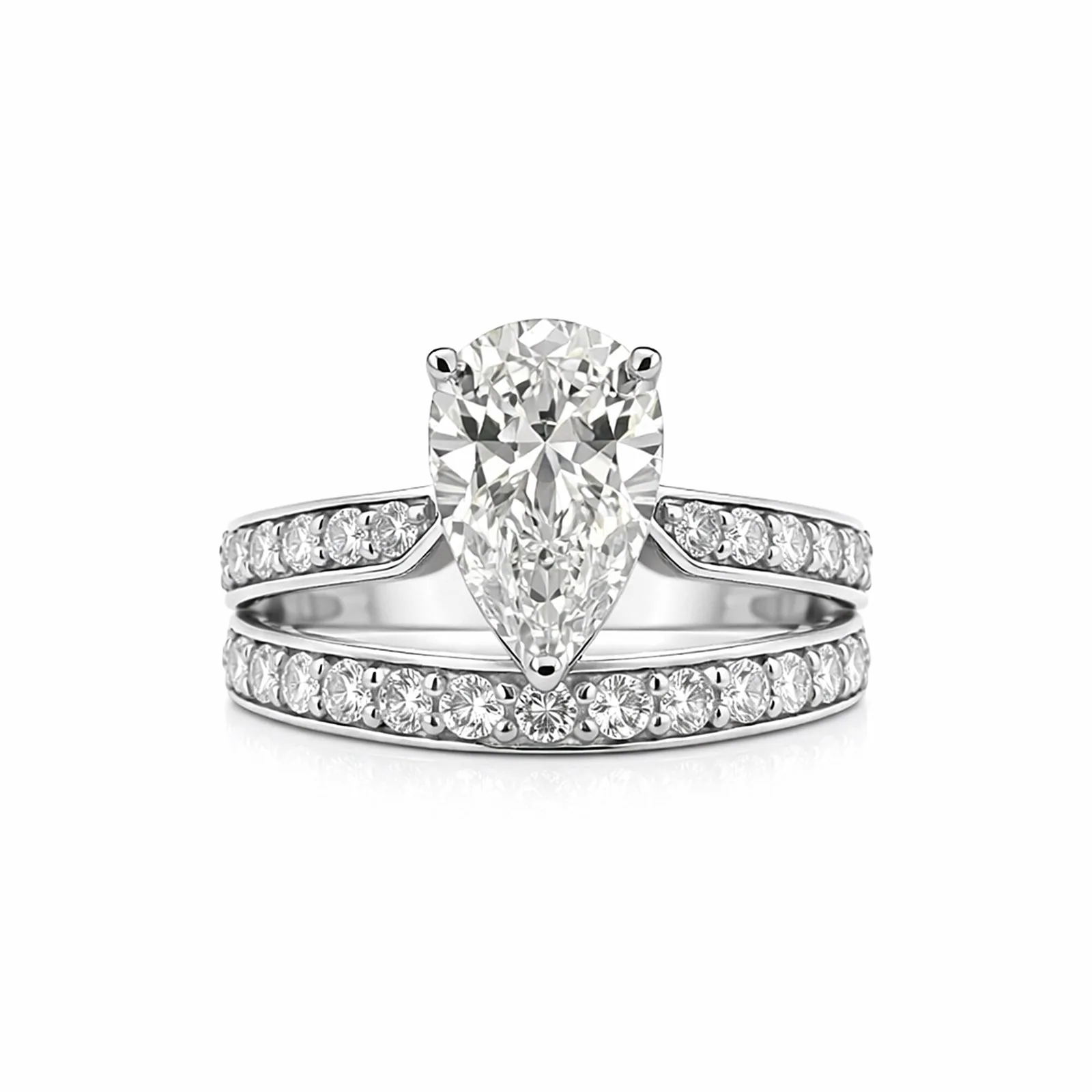 IGI Certified Lab Grown Diamond Pear Solitaire Ring, 2.4ct, VVS/E — 14K/18K Solid Gold
