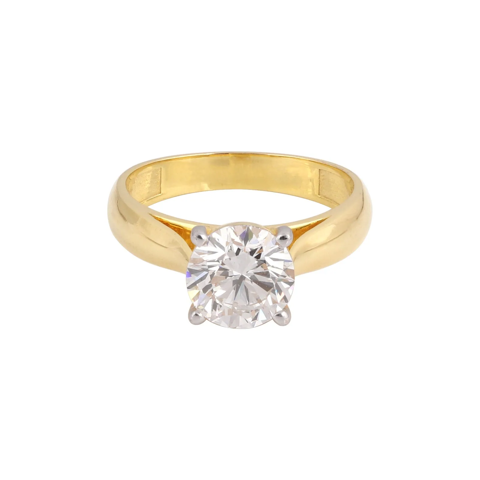 IGI Certified Lab Grown Diamond Round-Cut Solitaire Ring, 2 Ct, VVS/E — 18K Solid Gold