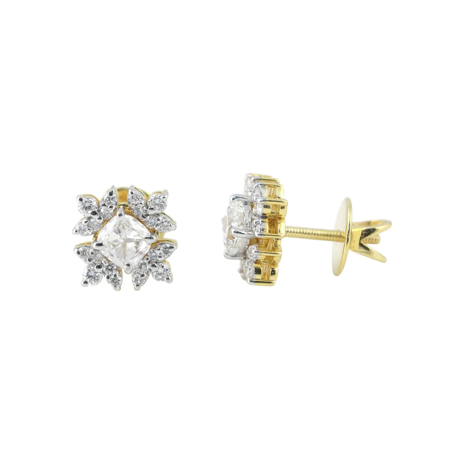 IGI Certified Lab Grown Diamond Solitaire Round Stud Earrings — 0.91ct VVS/E, Solid Gold