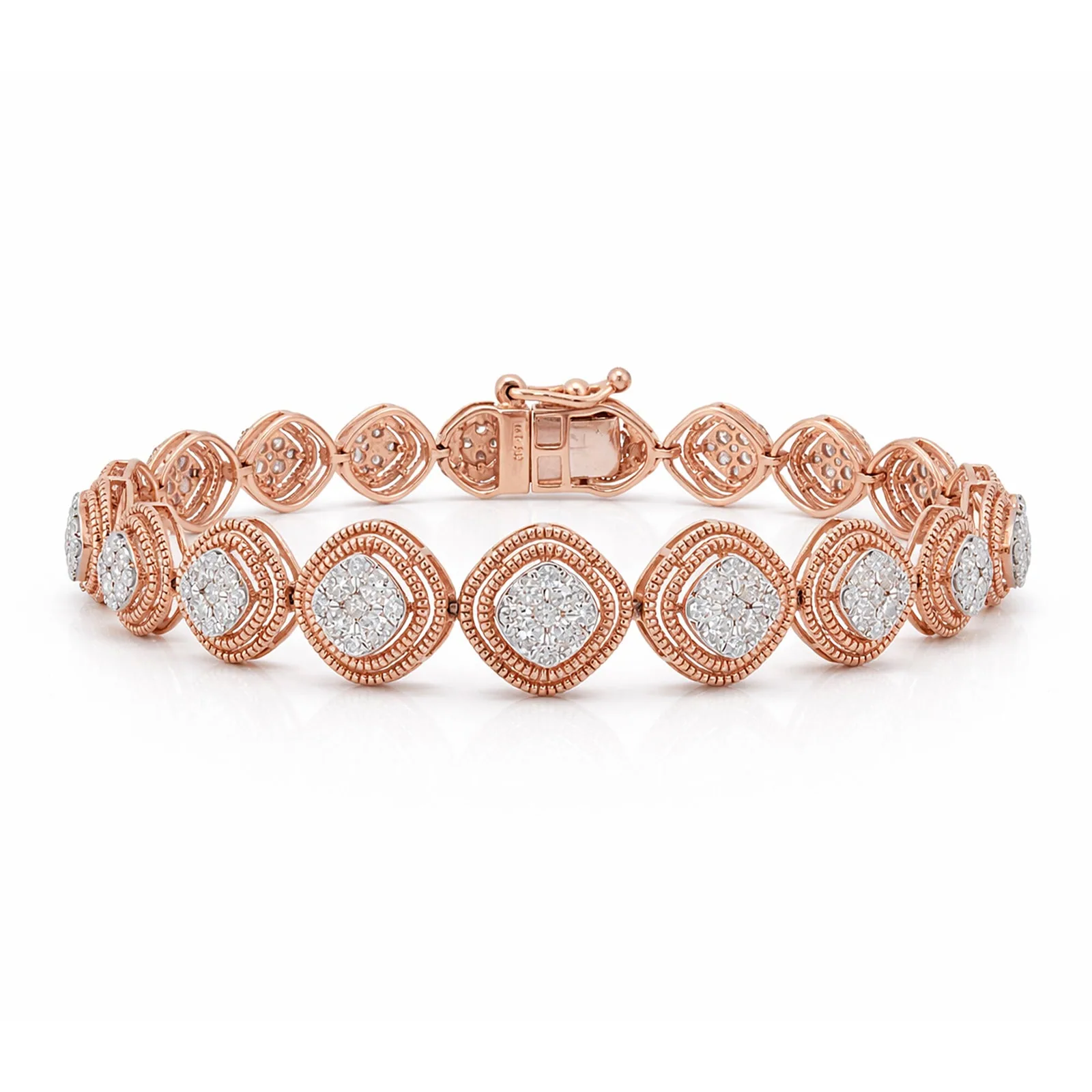 IGI Certified Lab Grown Diamond Pavé Tennis Bracelet — 14K/18K Solid Gold, 3 Ct tw, VVS/E