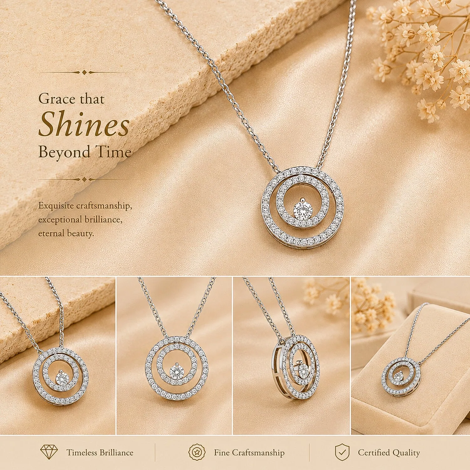IGI Certified Lab Grown 1.58 Ct Round-Cut Solitaire Pendant Necklace, VVS/E — 18K Solid Gold, Adjustable Chain - view 4