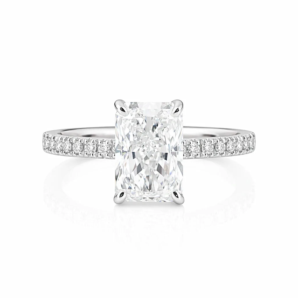IGI Certified Lab Grown 4.54 Ct Emerald Solitaire Diamond Ring, VVS/E — Solid 14K/18K Gold