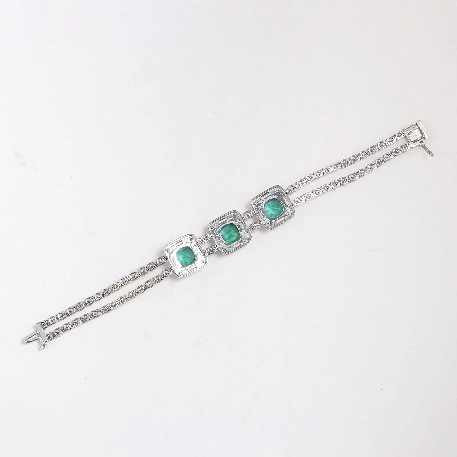 IGI Certified Lab Grown Emerald All-Stone Tennis Bracelet — 14K/18K Solid Gold, 17.47 Carat - view 7