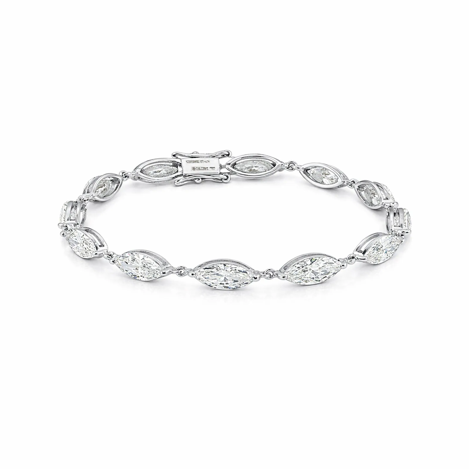 IGI Certified Lab Grown Diamond Graduated Tennis Bracelet — 18K Solid Gold, 12.4 Ct tw, VVS/E