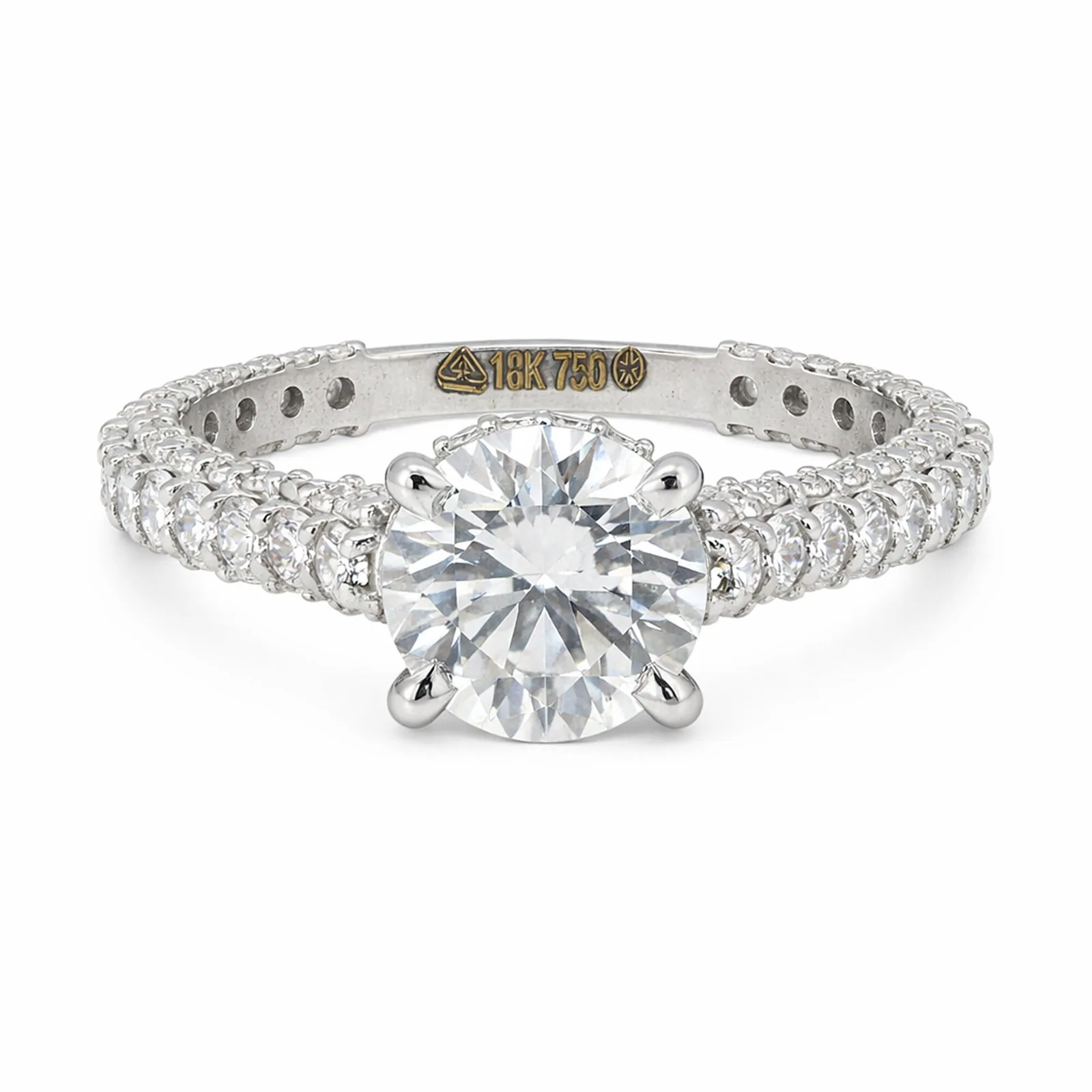 IGI Certified Lab Grown 2 Ct Round Solitaire Diamond Ring, VVS/E — Solid 14K/18K Gold