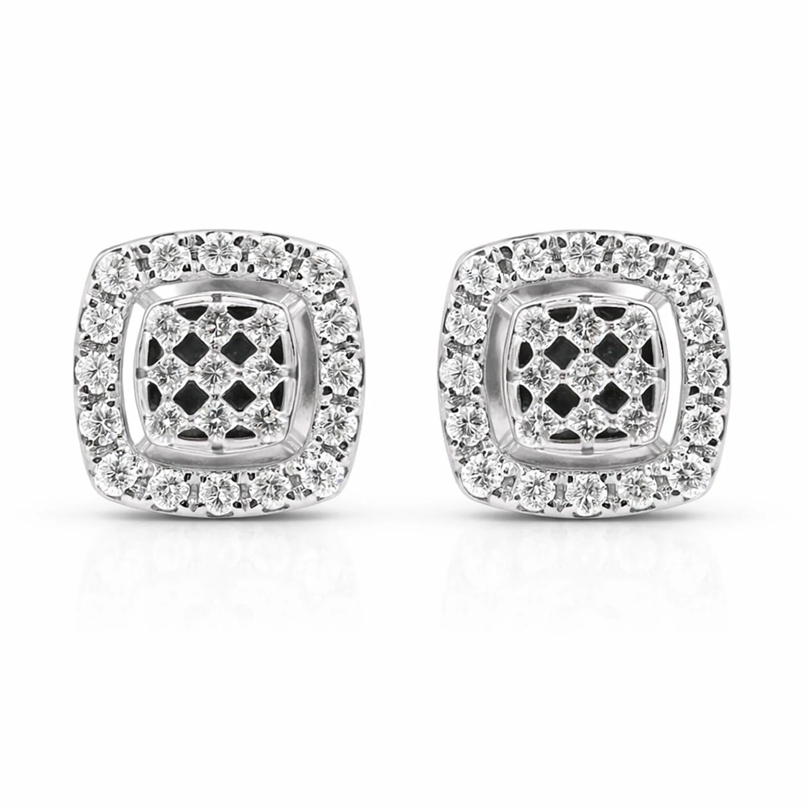 IGI Certified Lab Grown Diamond Round Cluster Stud Earrings — 0.68ct T.W. VVS/E, Solid Gold