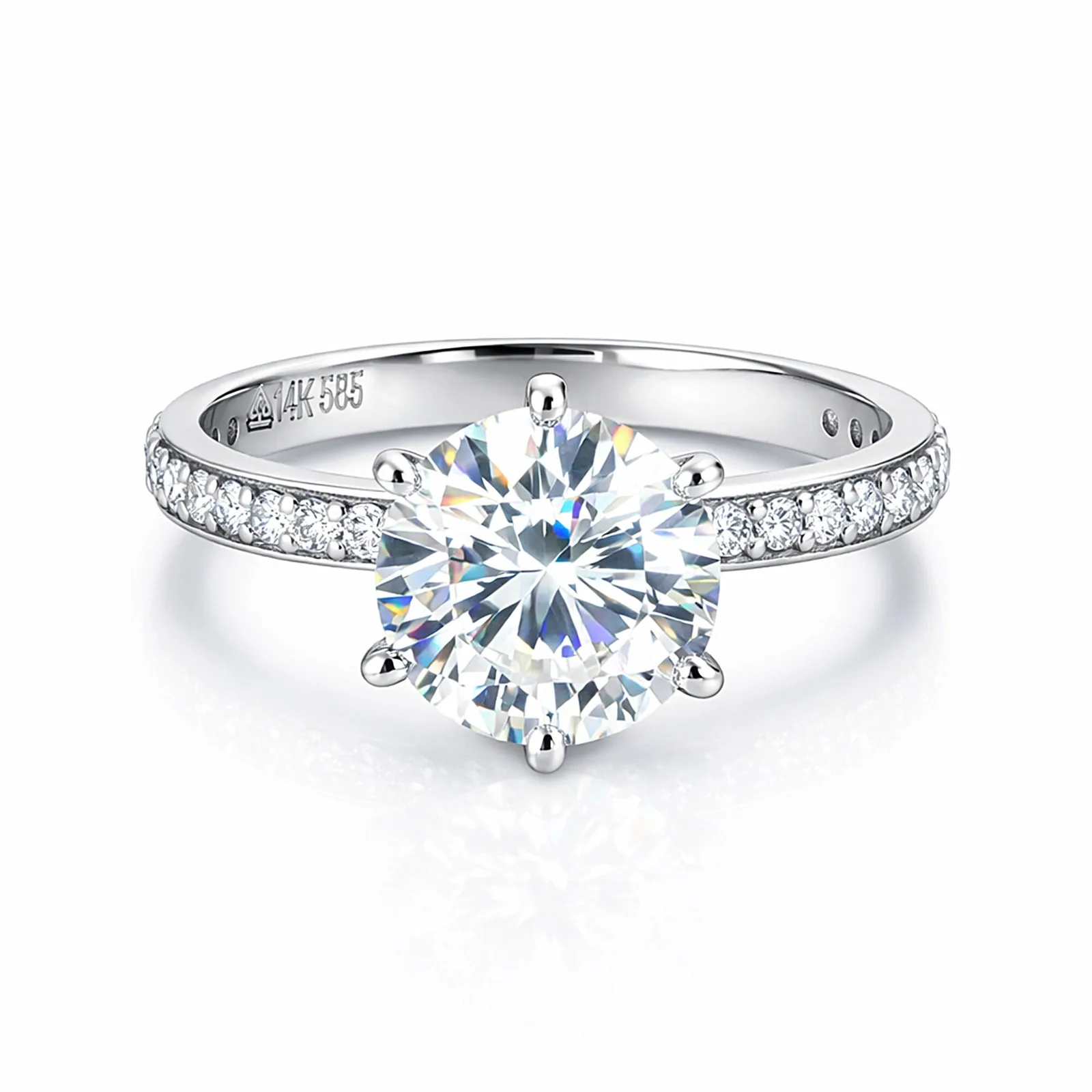 IGI Certified Lab Grown Diamond Round Solitaire Ring, 2ct, VVS/E — 14K/18K Solid Gold