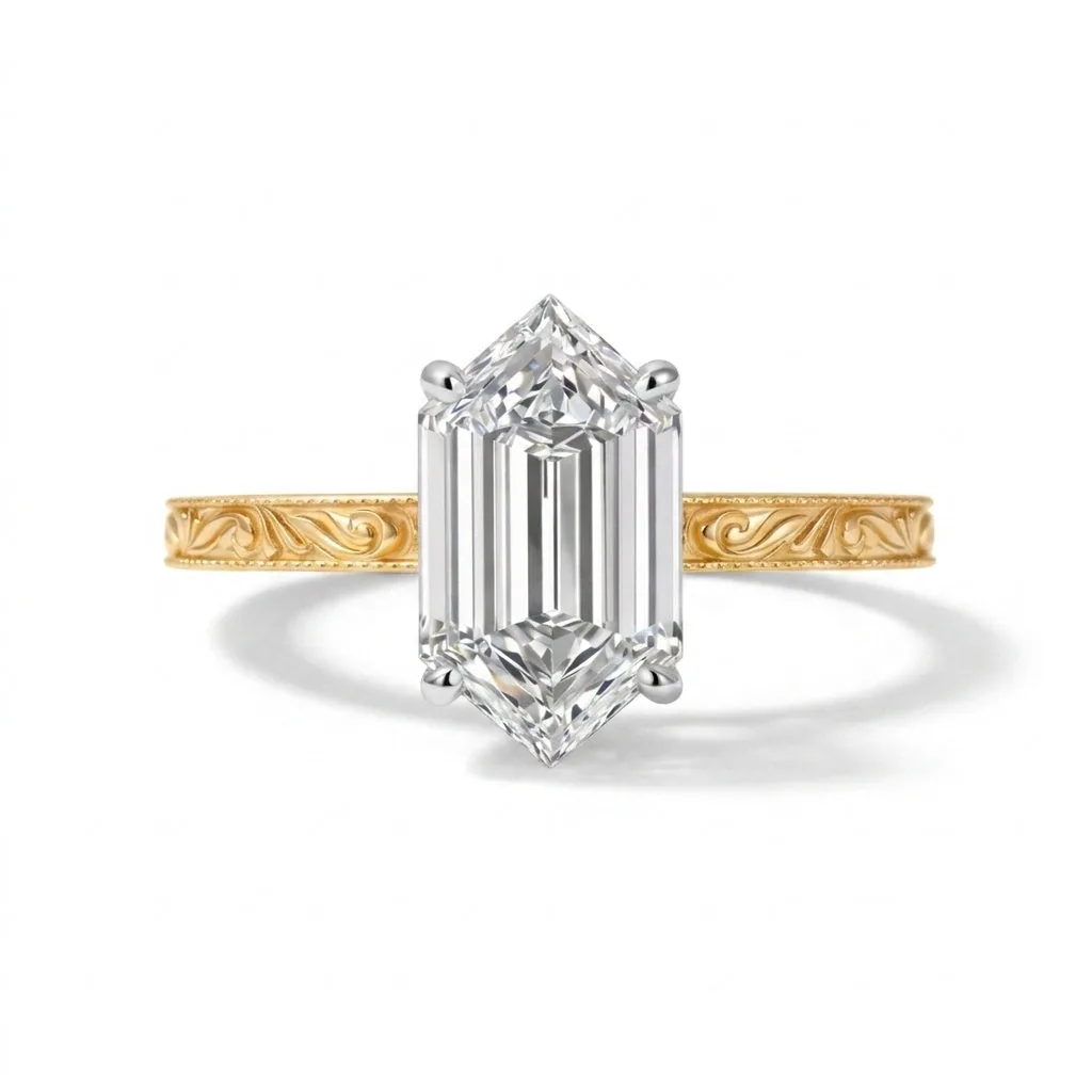 IGI Certified Lab Grown Diamond Fancy Solitaire Ring, 2.55ct, VVS/E — 14K/18K Solid Gold - view 9