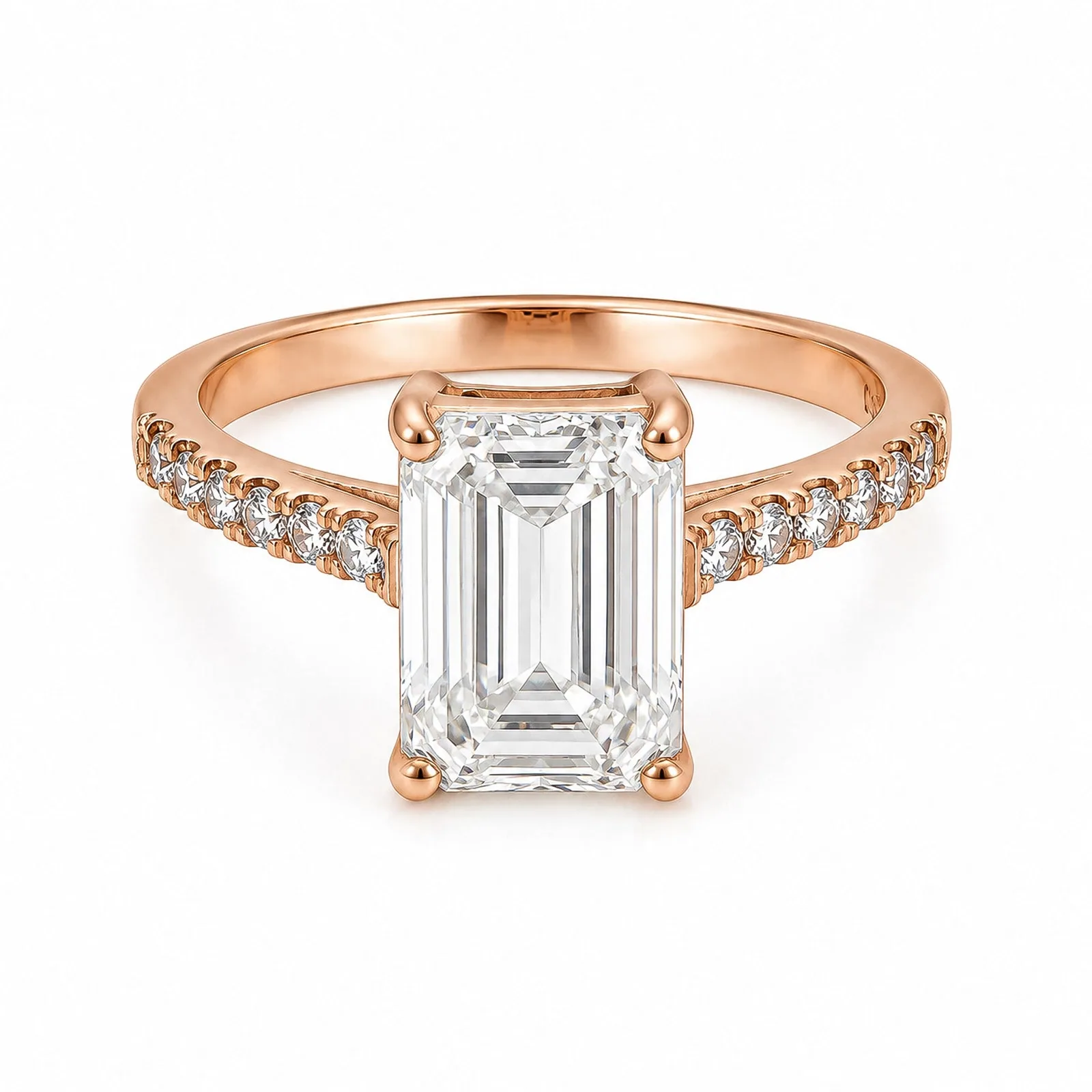 IGI Certified Lab Grown Diamond Emerald Solitaire Ring, 1ct, VVS/E — 14K/18K Solid Gold