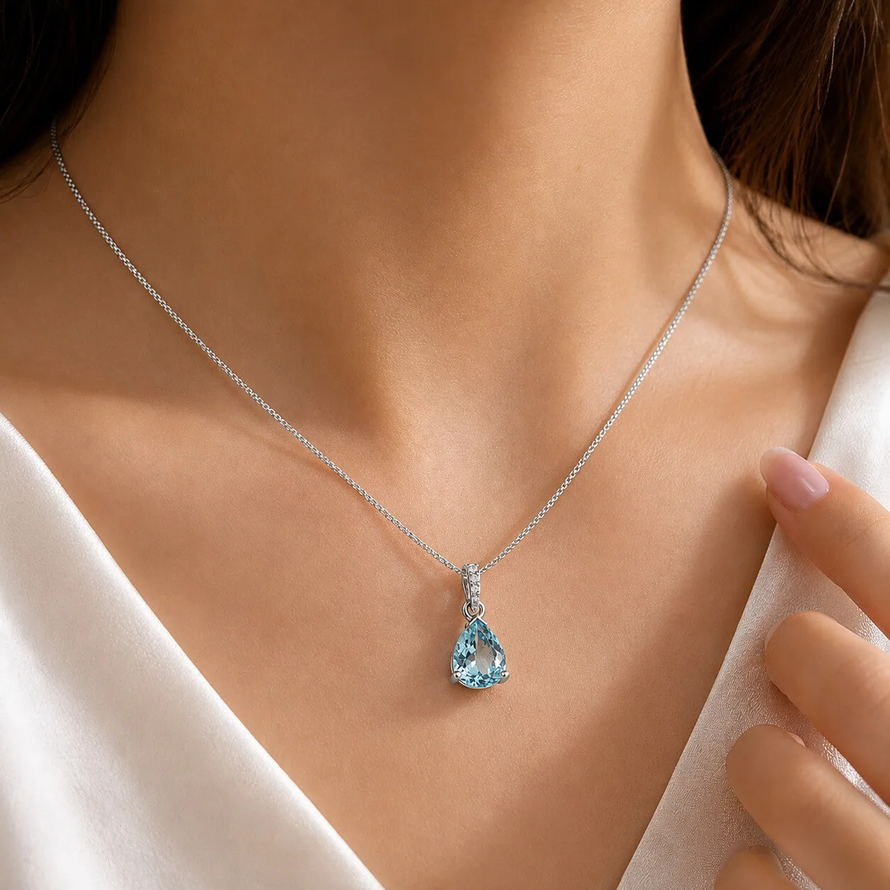 IGI Certified Lab Grown Diamond Pear Solitaire Pendant Necklace, 0.28ct, VVS/E — 10K/14K Solid Gold - view 5
