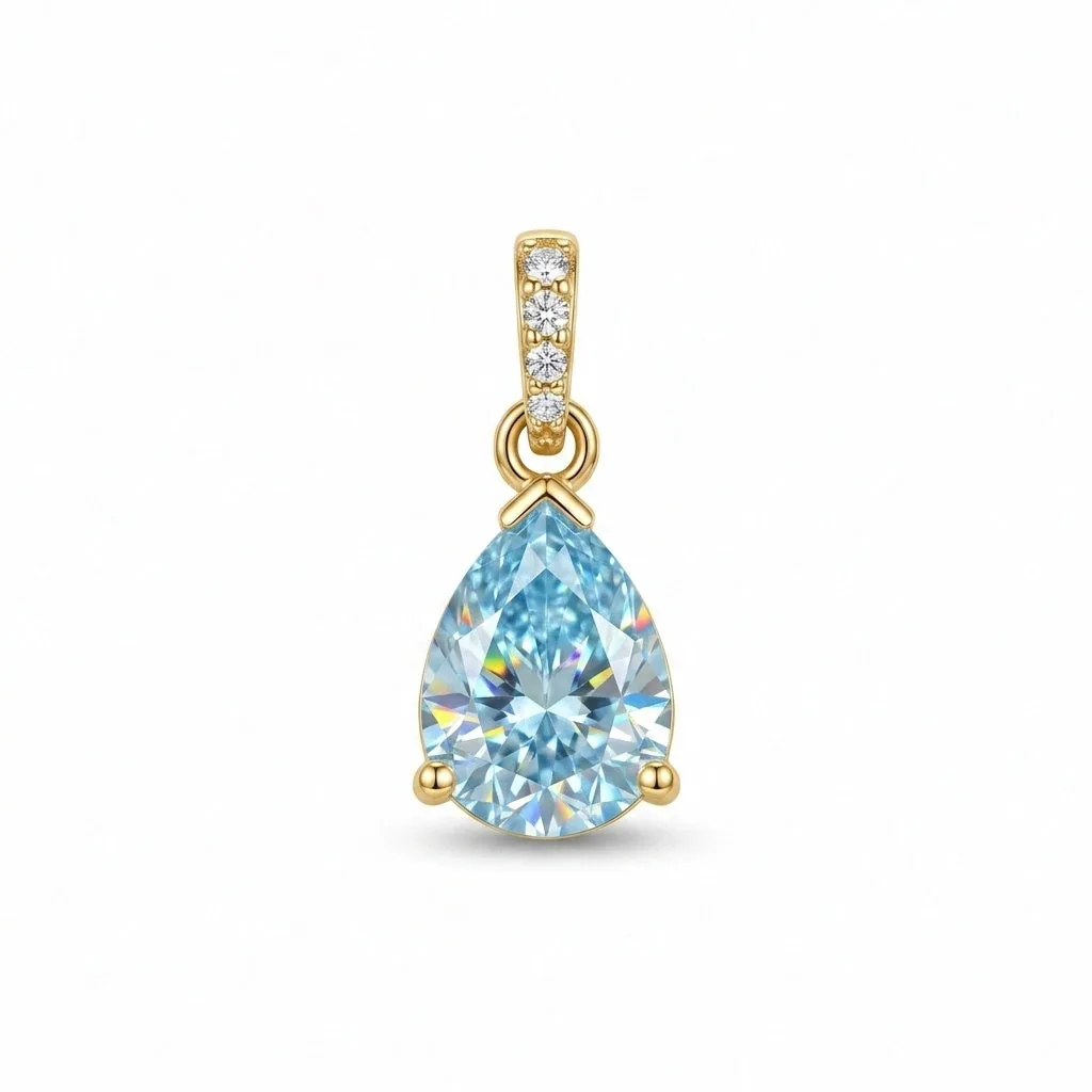 IGI Certified Lab Grown Diamond Pear Solitaire Pendant Necklace, 0.28ct, VVS/E — 10K/14K Solid Gold - view 7