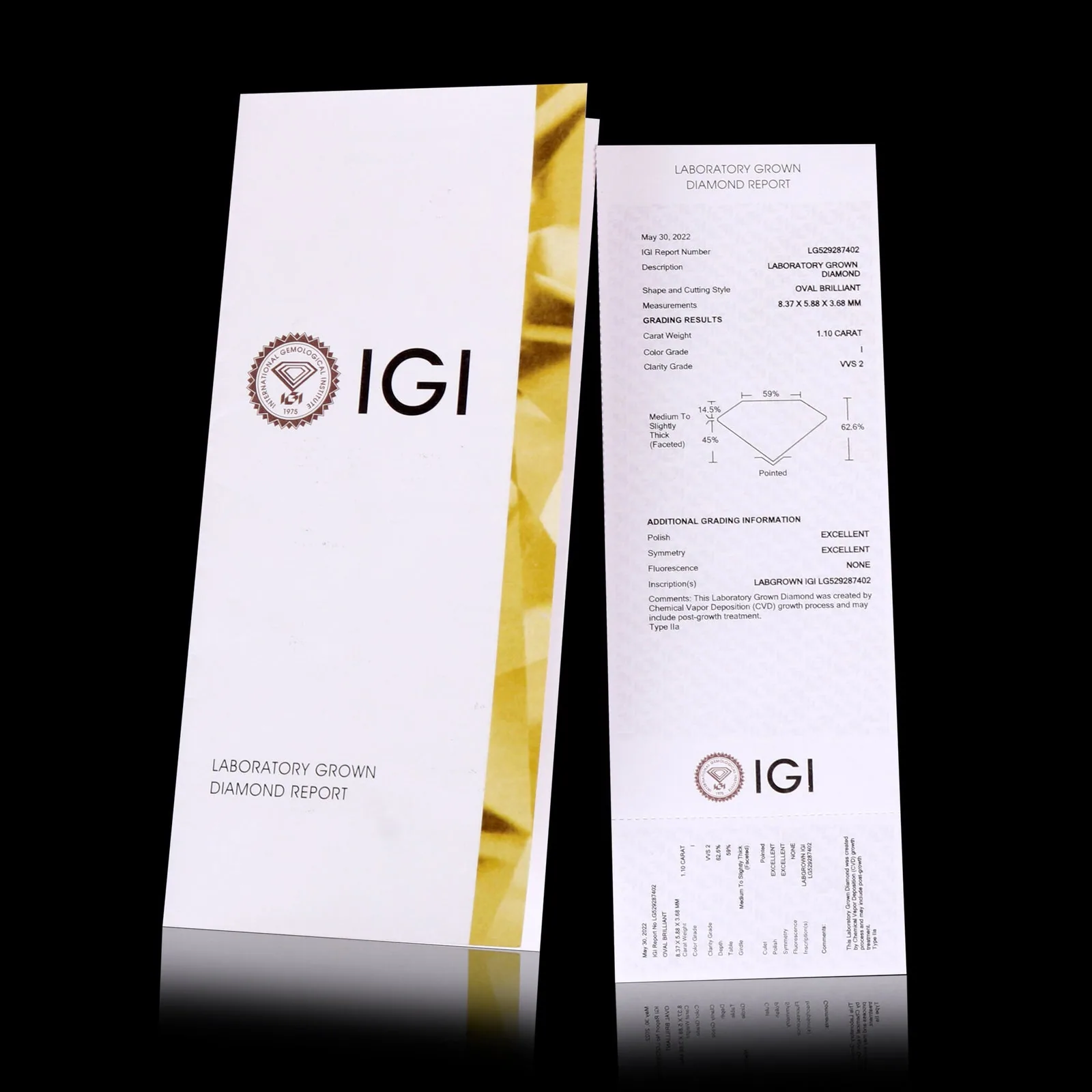 IGI Certified Lab Grown Diamond Fancy Solitaire Ring, 0.24ct, VVS/E — 14K/18K Solid Gold