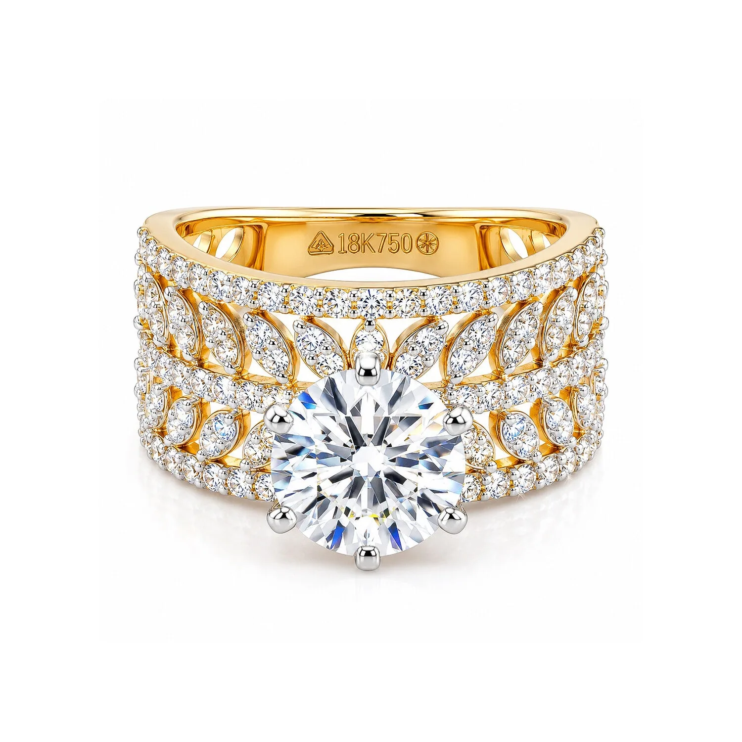 IGI Certified Lab Grown Diamond 4.04ct VVS/E Round Solitaire Ring — 18K Solid Gold