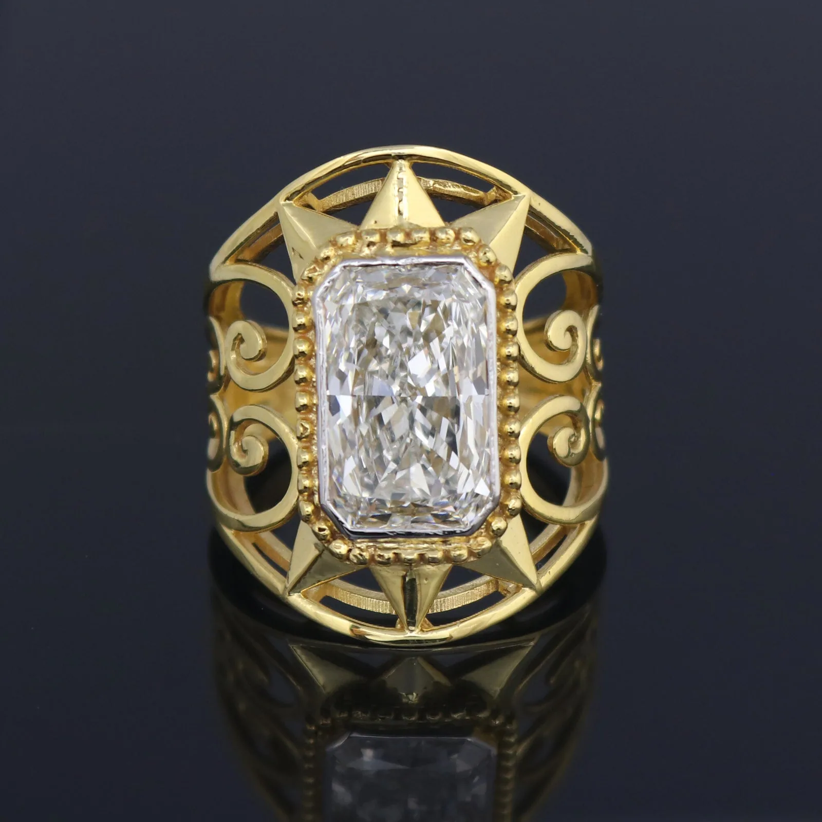IGI Certified Lab Grown Diamond 3ct Emerald Solitaire Statement Ring, VVS/E — 14K/18K Solid Gold