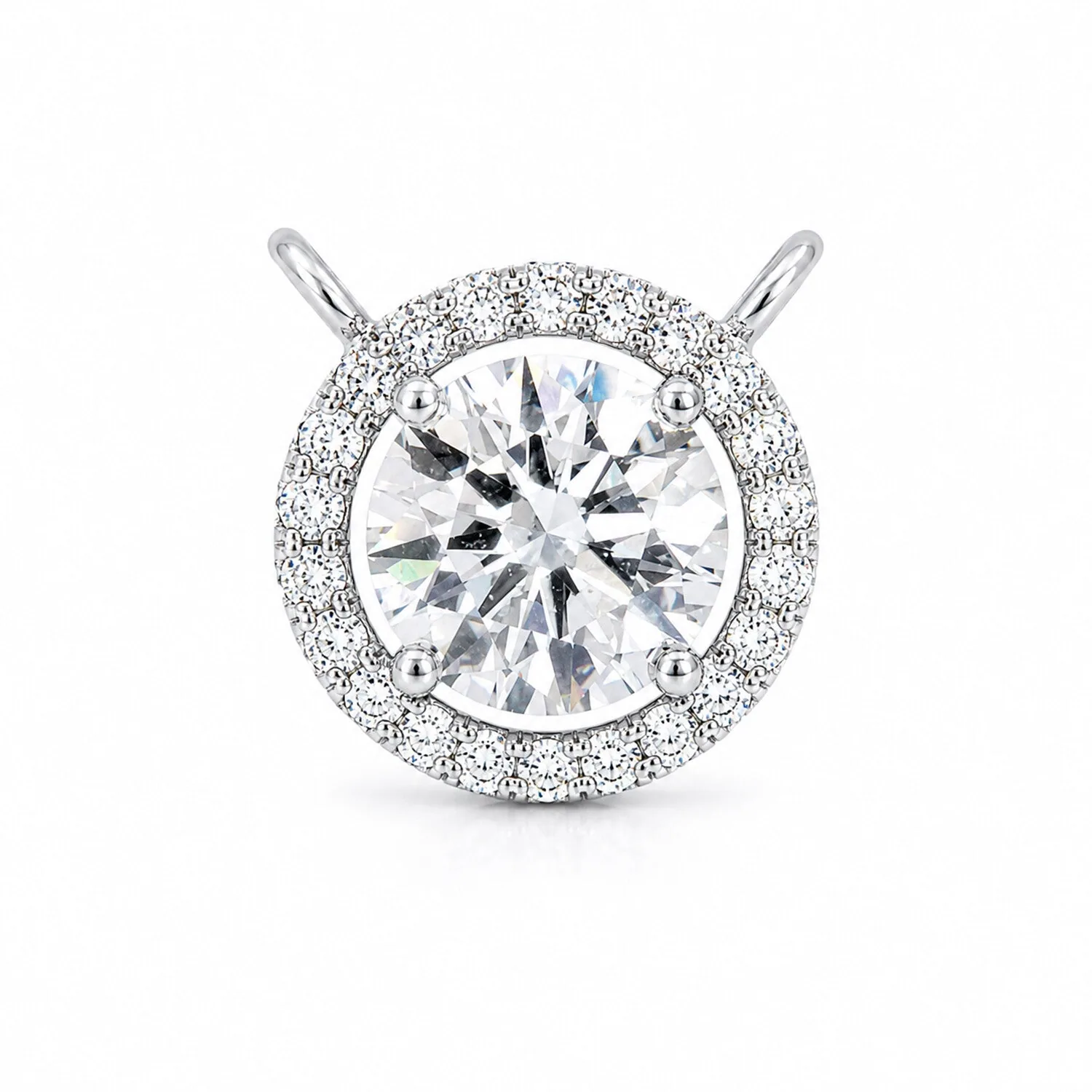 IGI Certified Lab Grown 3 Ct Round-Cut Solitaire Pendant Necklace, VVS/E — 14K/18K Solid Gold