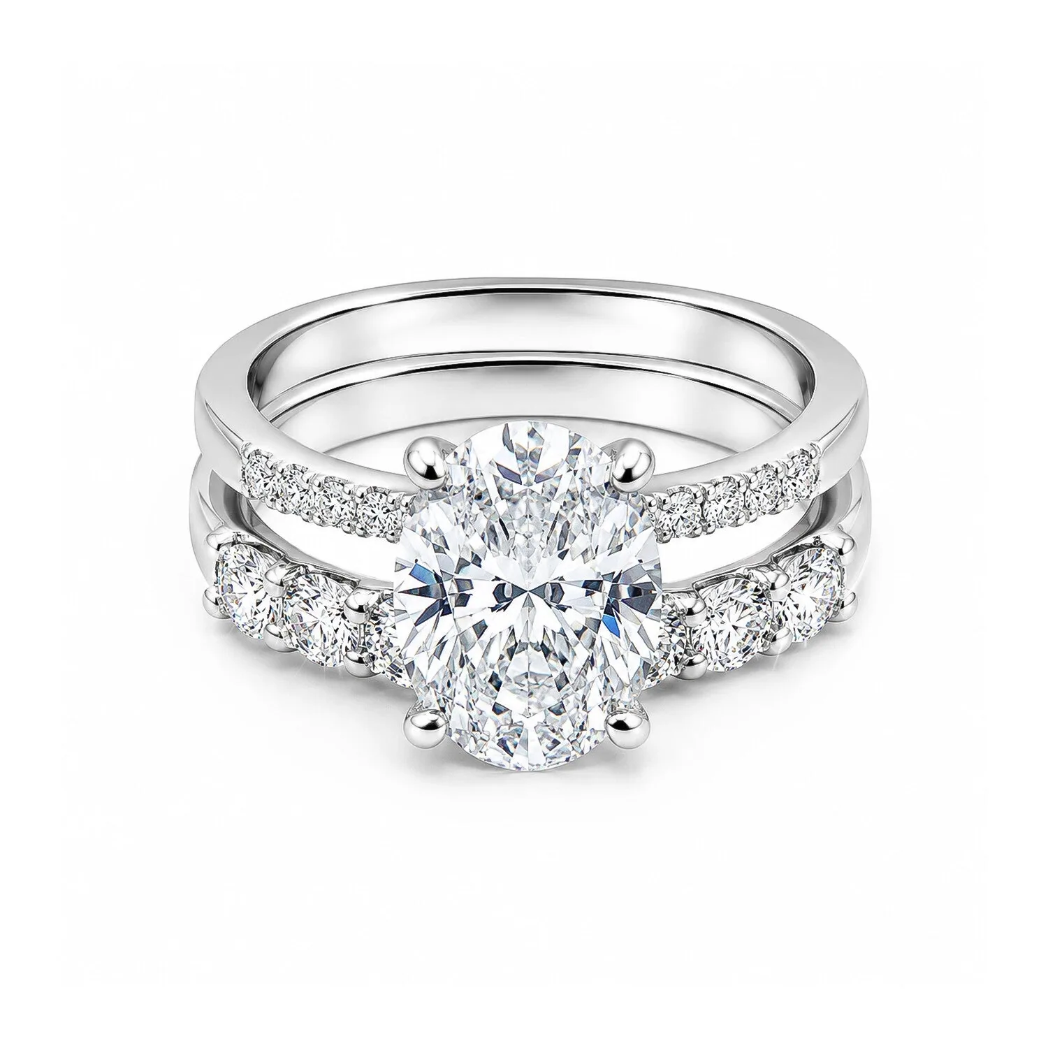 IGI Certified Lab Grown Diamond Oval-Cut Halo Solitaire Ring, 2.71 Ct, VVS/E — 18K Solid Gold