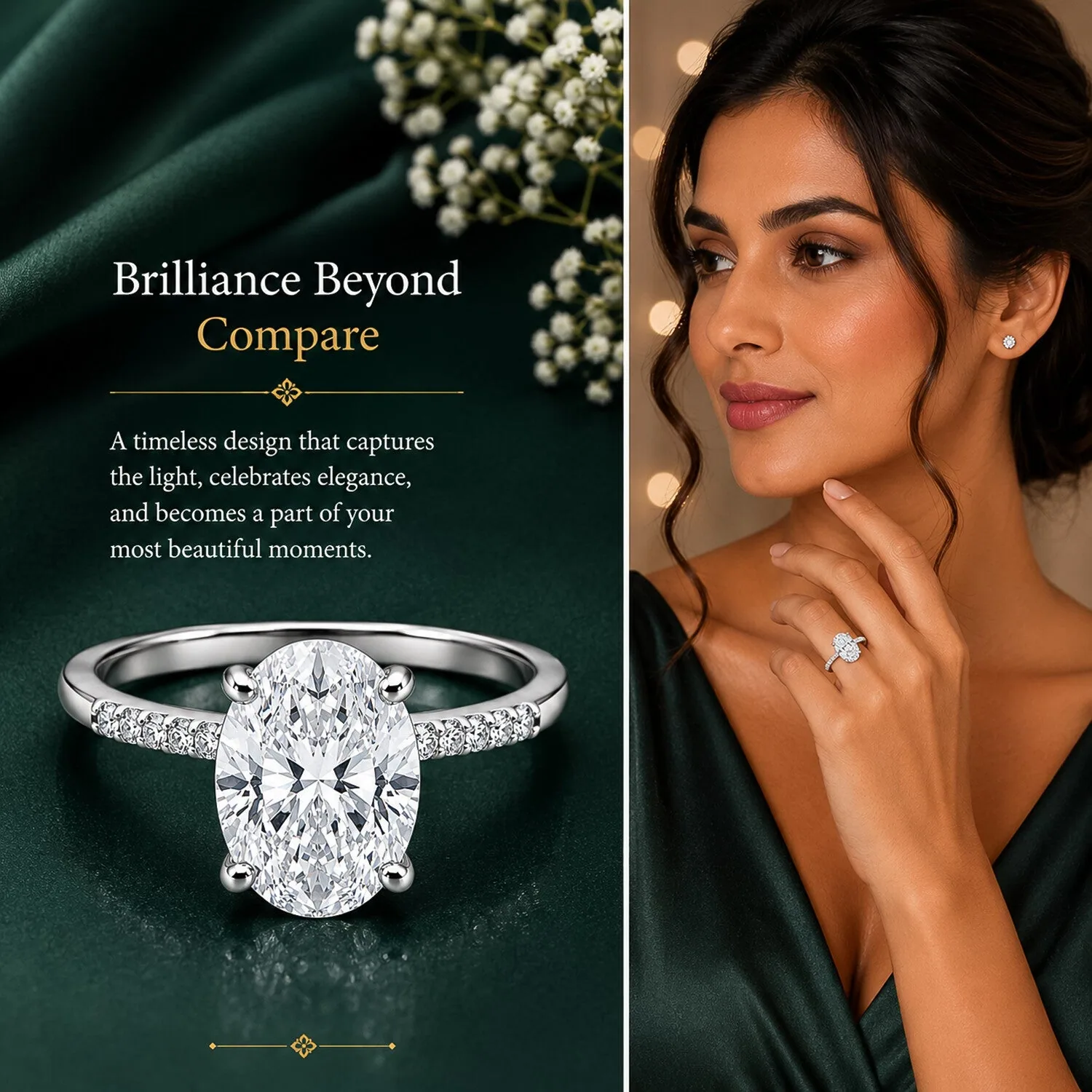 IGI Certified Lab Grown Diamond Oval Solitaire Ring, 5.08ct, VVS/E — 14K/18K Solid Gold - view 4