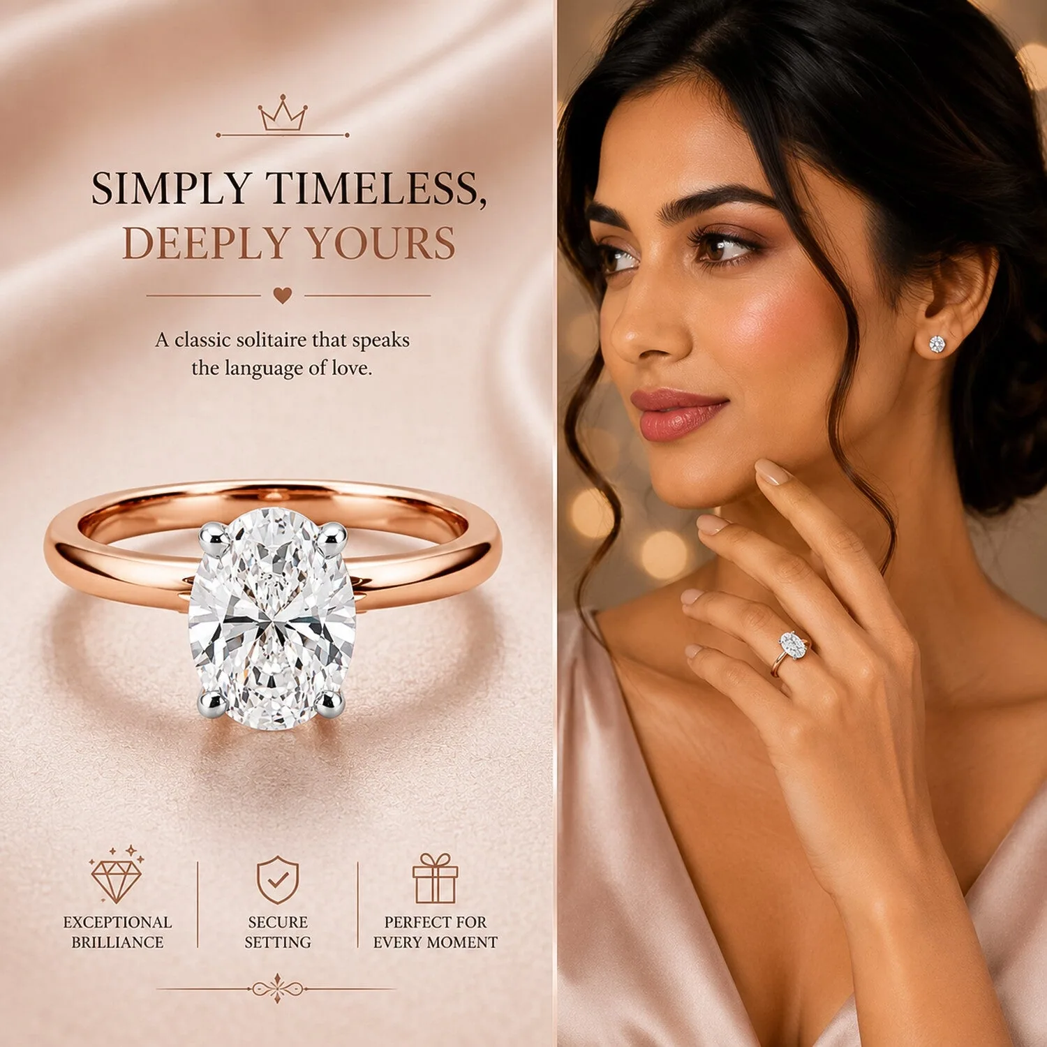 IGI Certified Lab Grown Diamond Oval-Cut Solitaire Ring, 1.75 Ct, VVS/E — 14K/18K Solid Gold