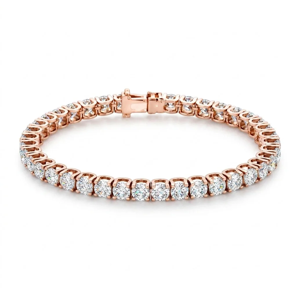 IGI Certified Lab Grown Diamond Tennis Bracelet — 18K Solid Gold, 5.4 Ct tw, VVS/E - view 8