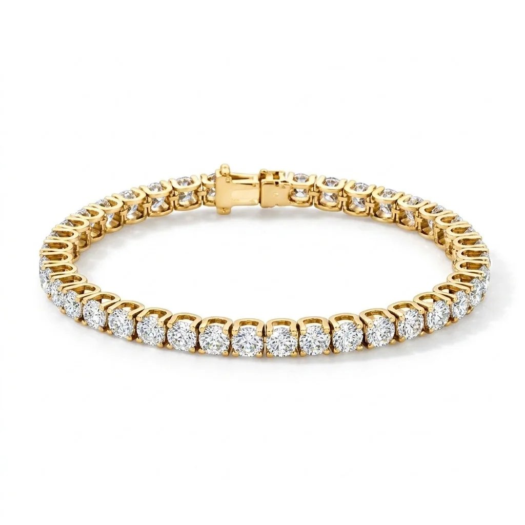 IGI Certified Lab Grown Diamond Tennis Bracelet — 18K Solid Gold, 5.4 Ct tw, VVS/E - view 7