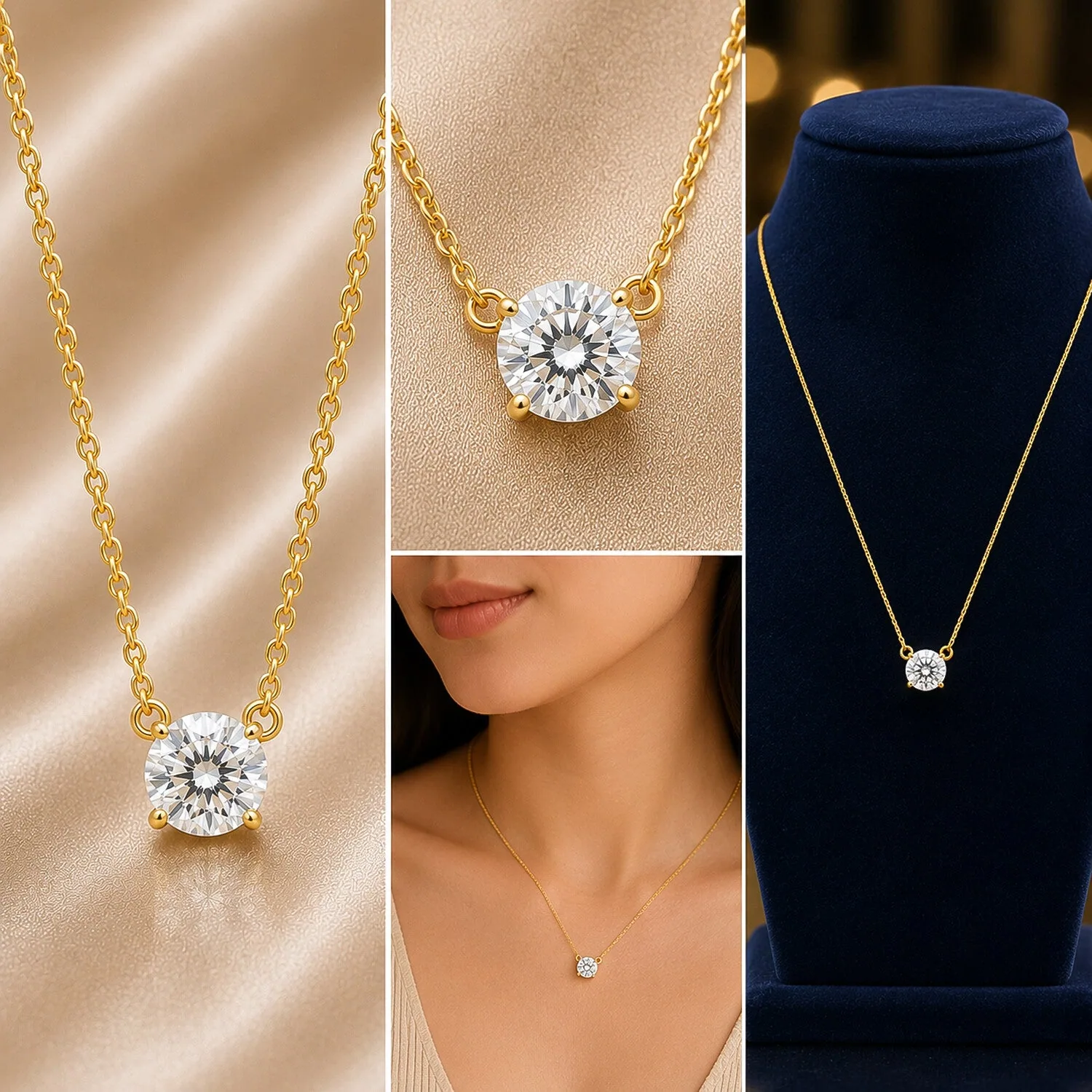 IGI Certified Lab Grown Diamond Round Solitaire Pendant Necklace, 1.5ct, VVS/E — 14K/18K Solid Gold - view 7