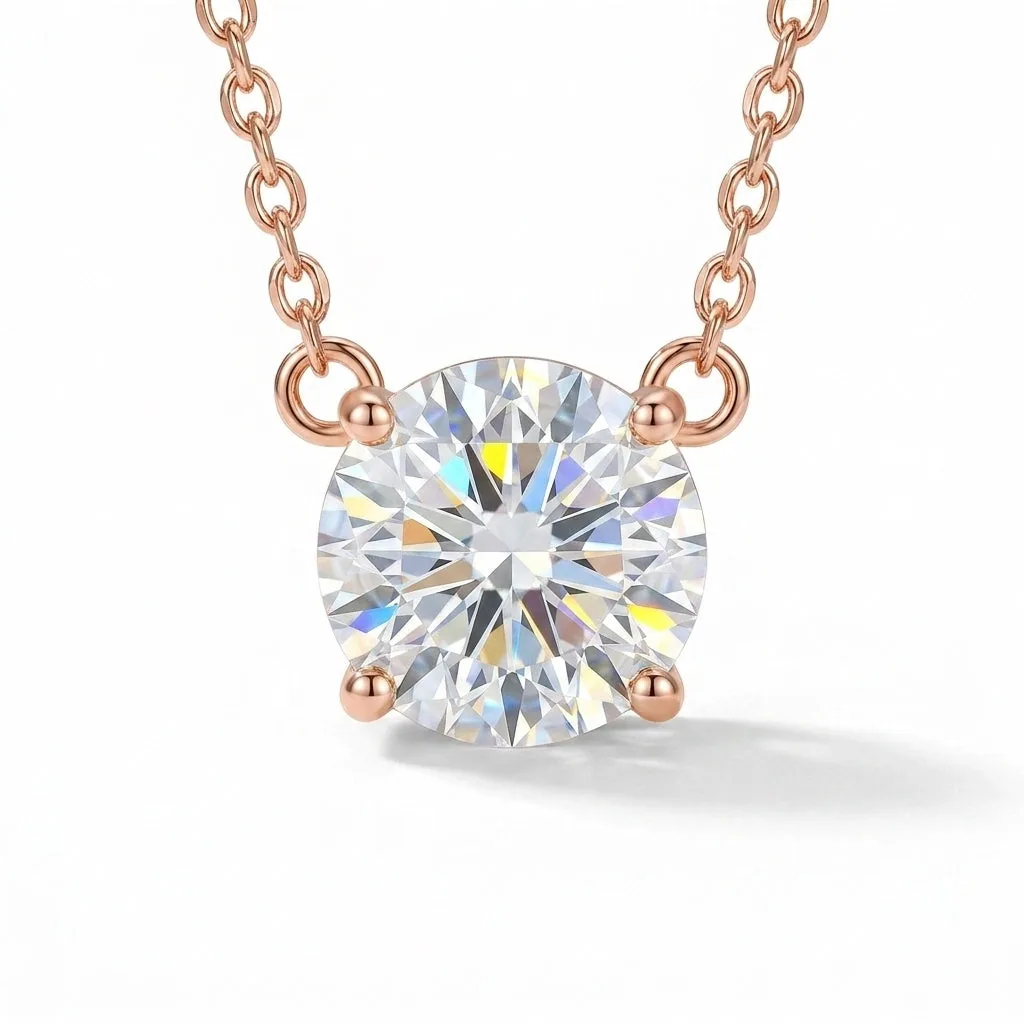 IGI Certified Lab Grown Diamond Round Solitaire Pendant Necklace, 1.5ct, VVS/E — 14K/18K Solid Gold - view 8